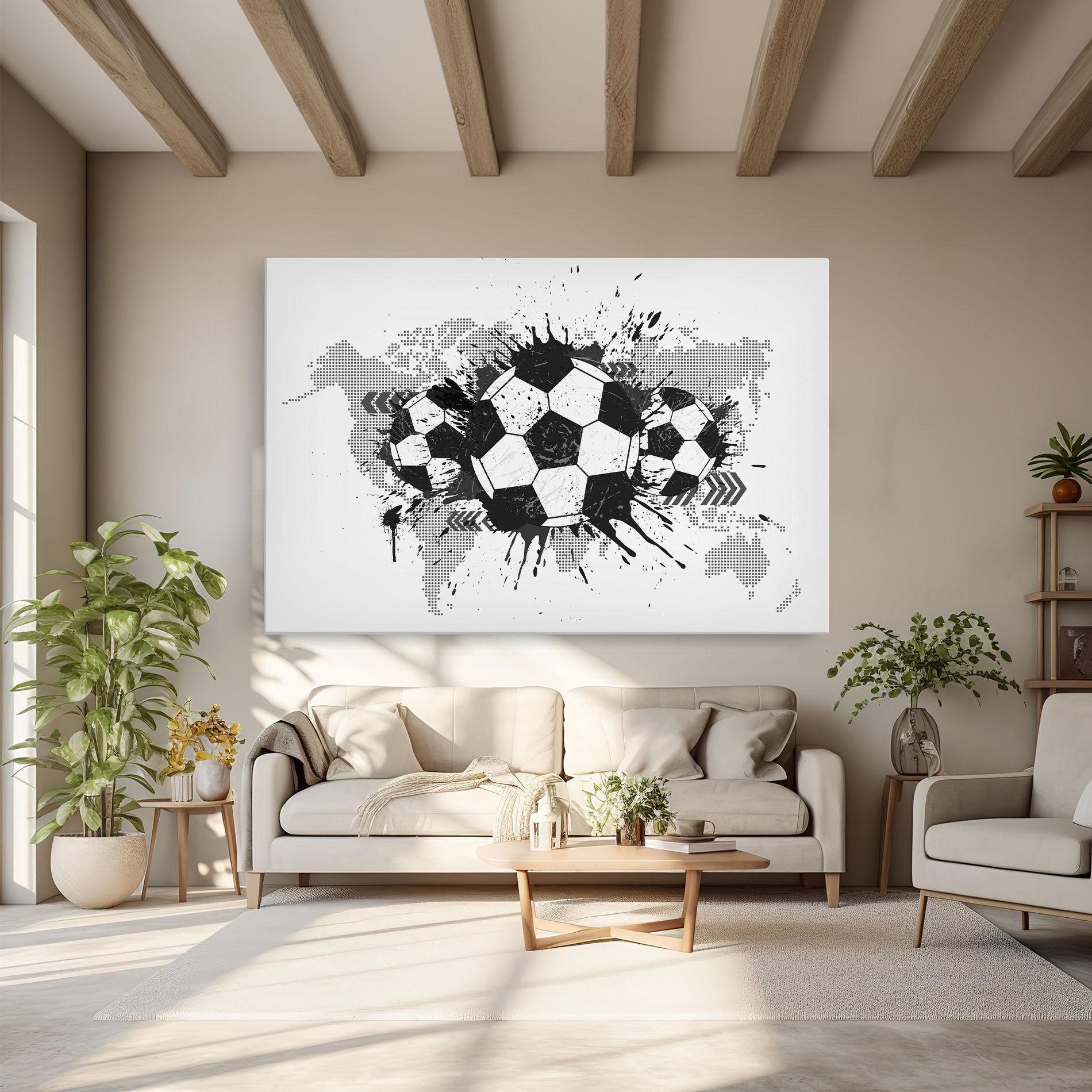 Tablou Canvas Grey Foodball mockup 6