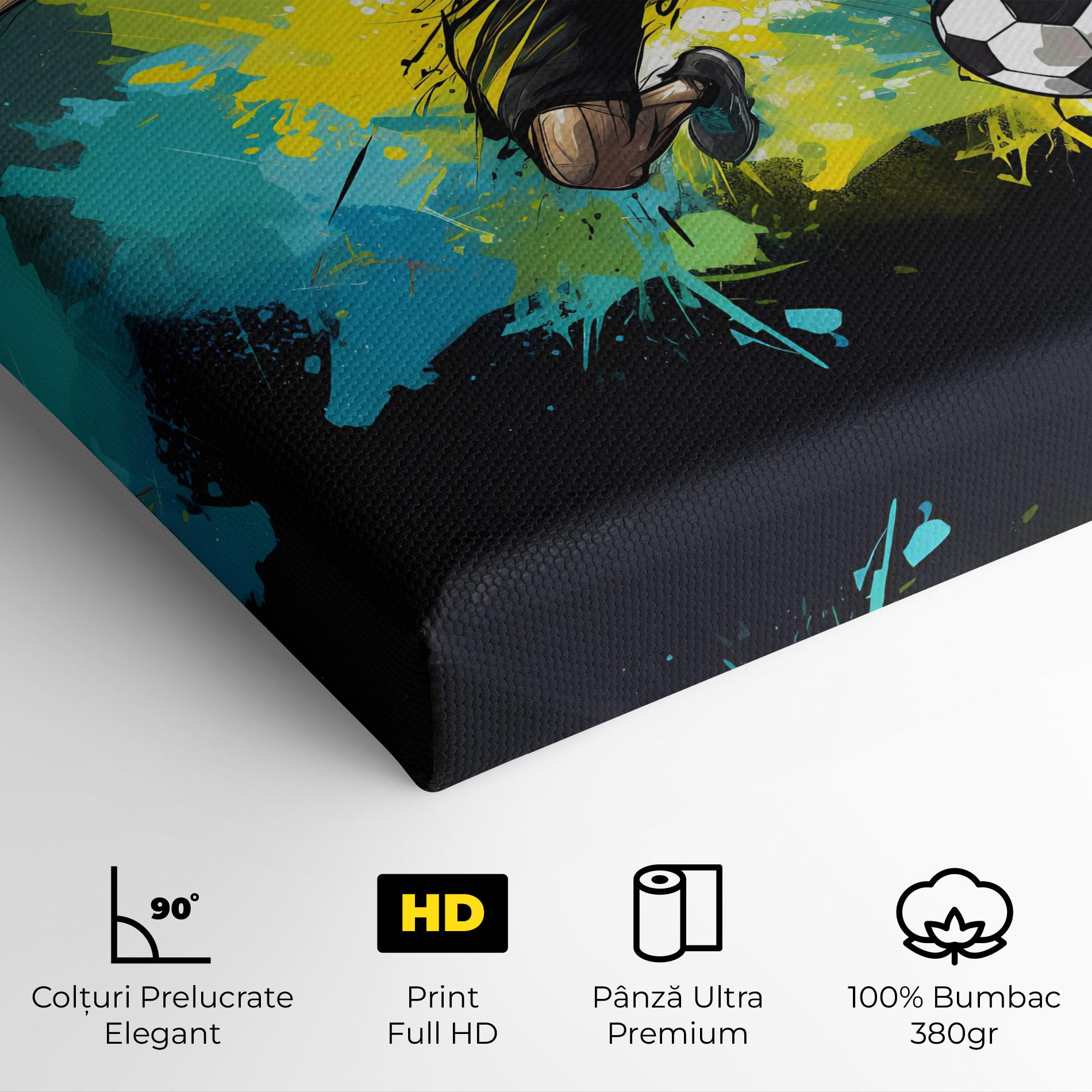 Tablou Canvas Green Paint Football Player mockup 4