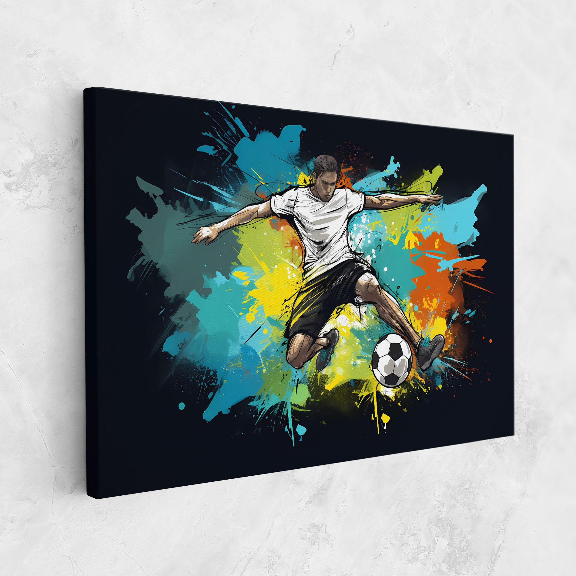 Tablou Canvas Green Paint Football Player mockup 1