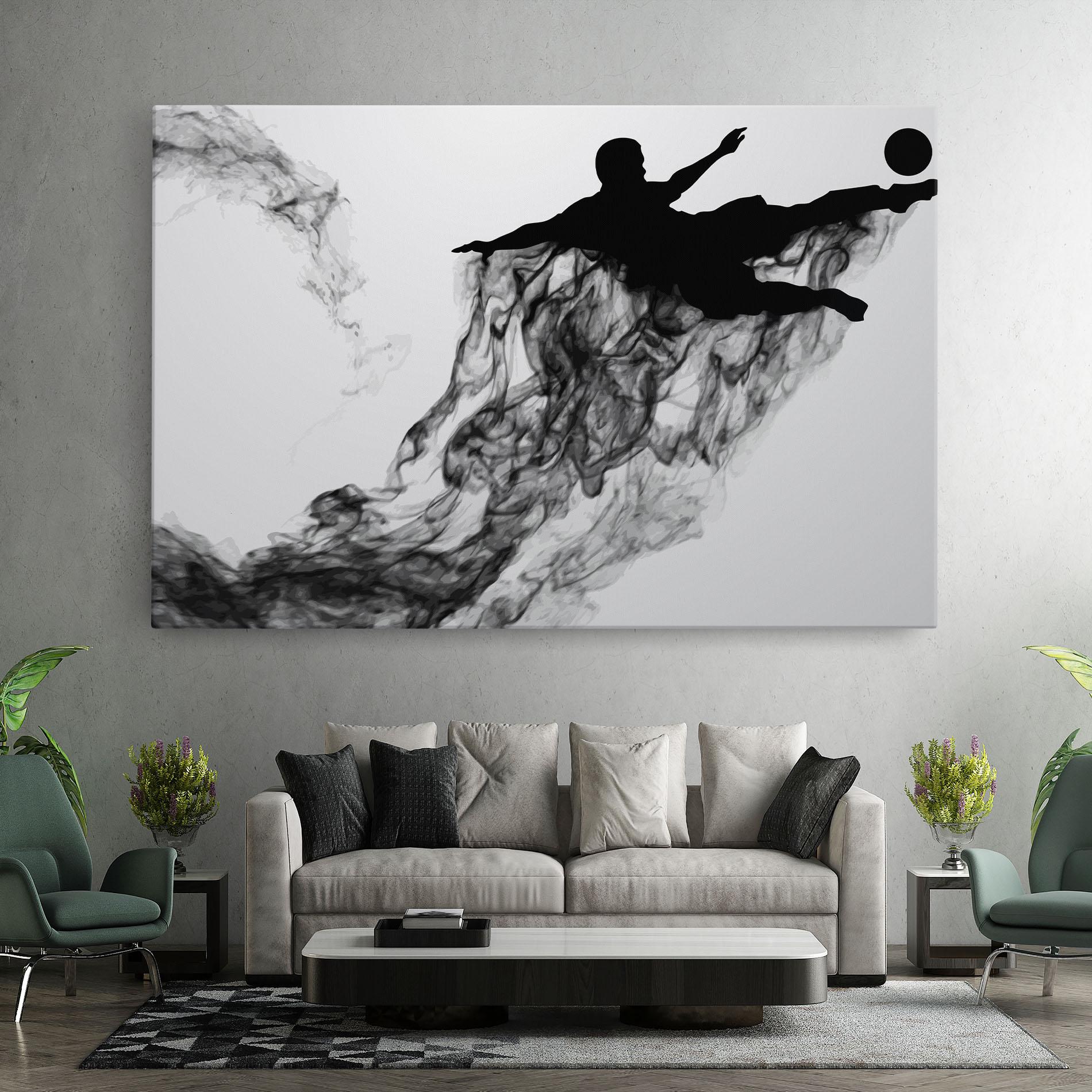 Tablou Canvas Black Smoke Football mockup 7