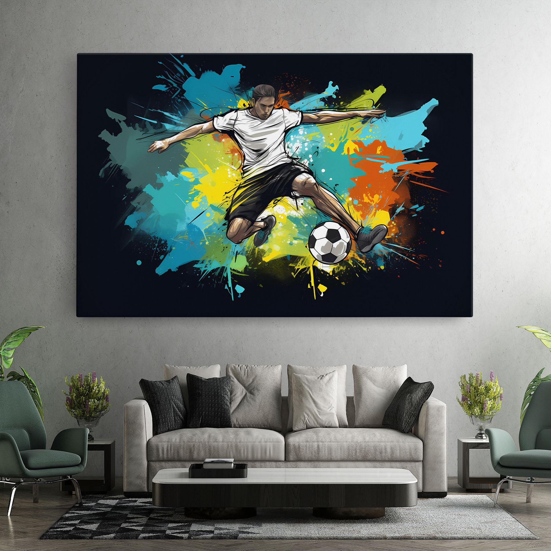 Tablou Canvas Green Paint Football Player mockup 7