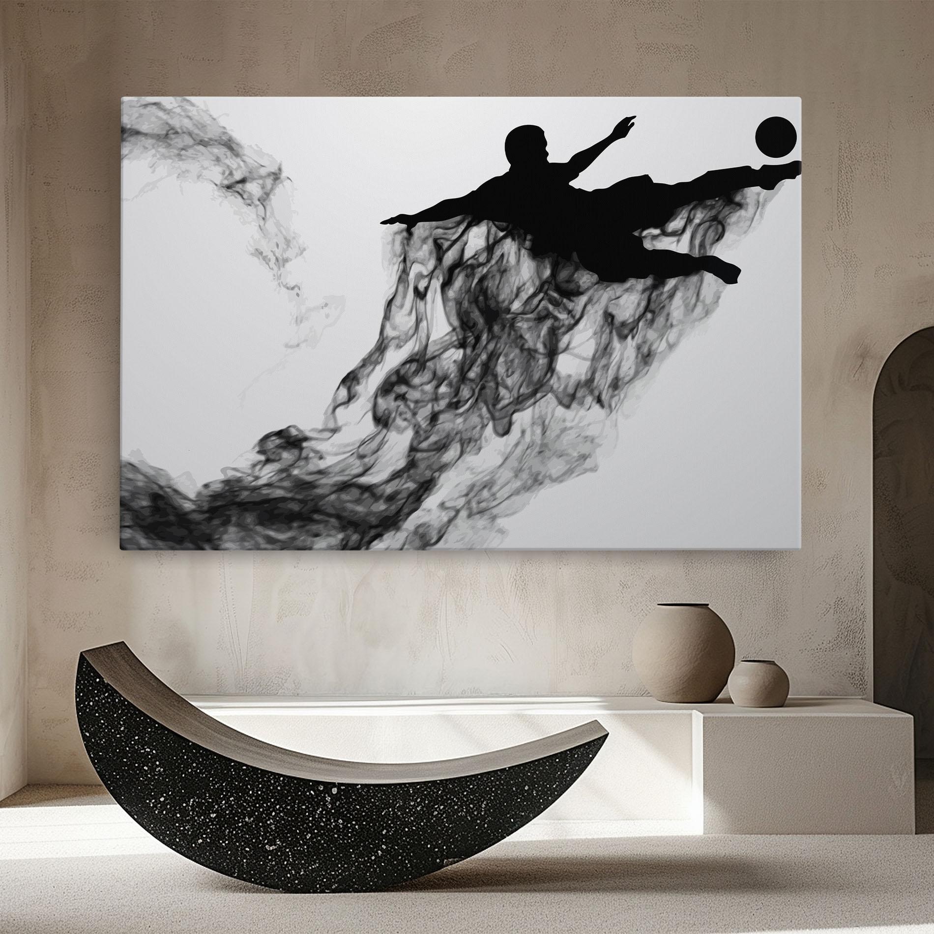 Tablou Canvas Black Smoke Football mockup 8