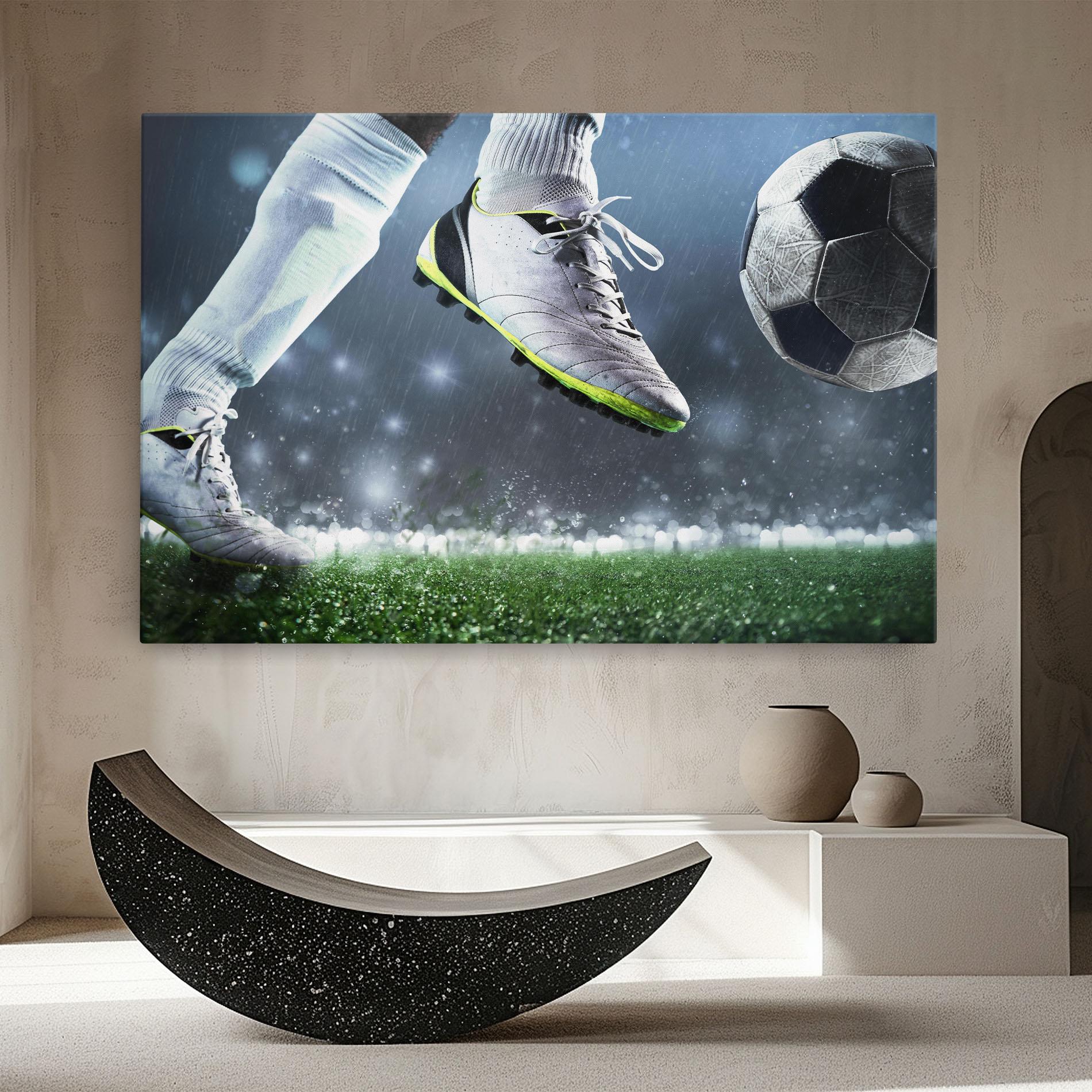 Tablou Canvas Close Up Football Scene mockup 8