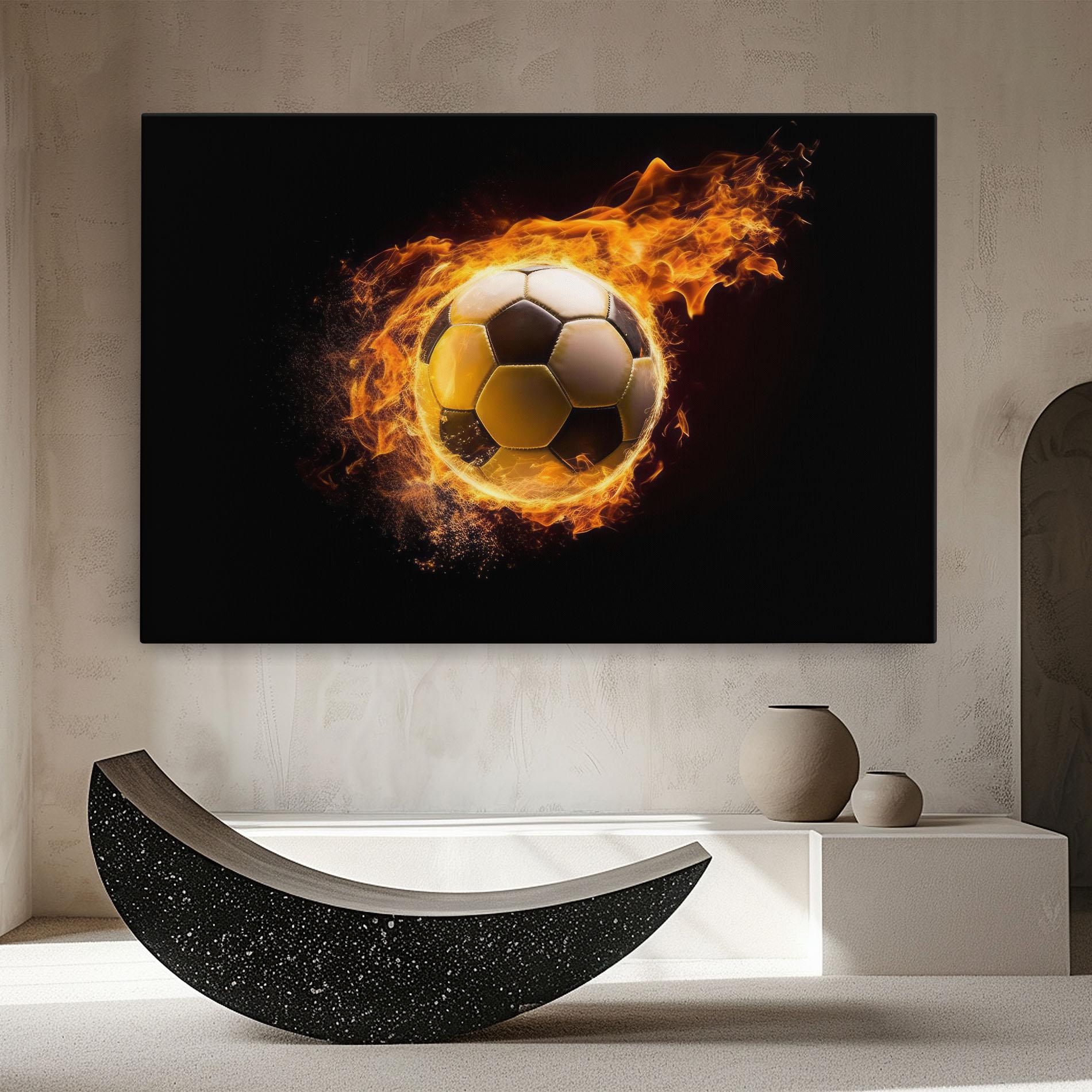 Tablou Canvas Fire Football mockup 8