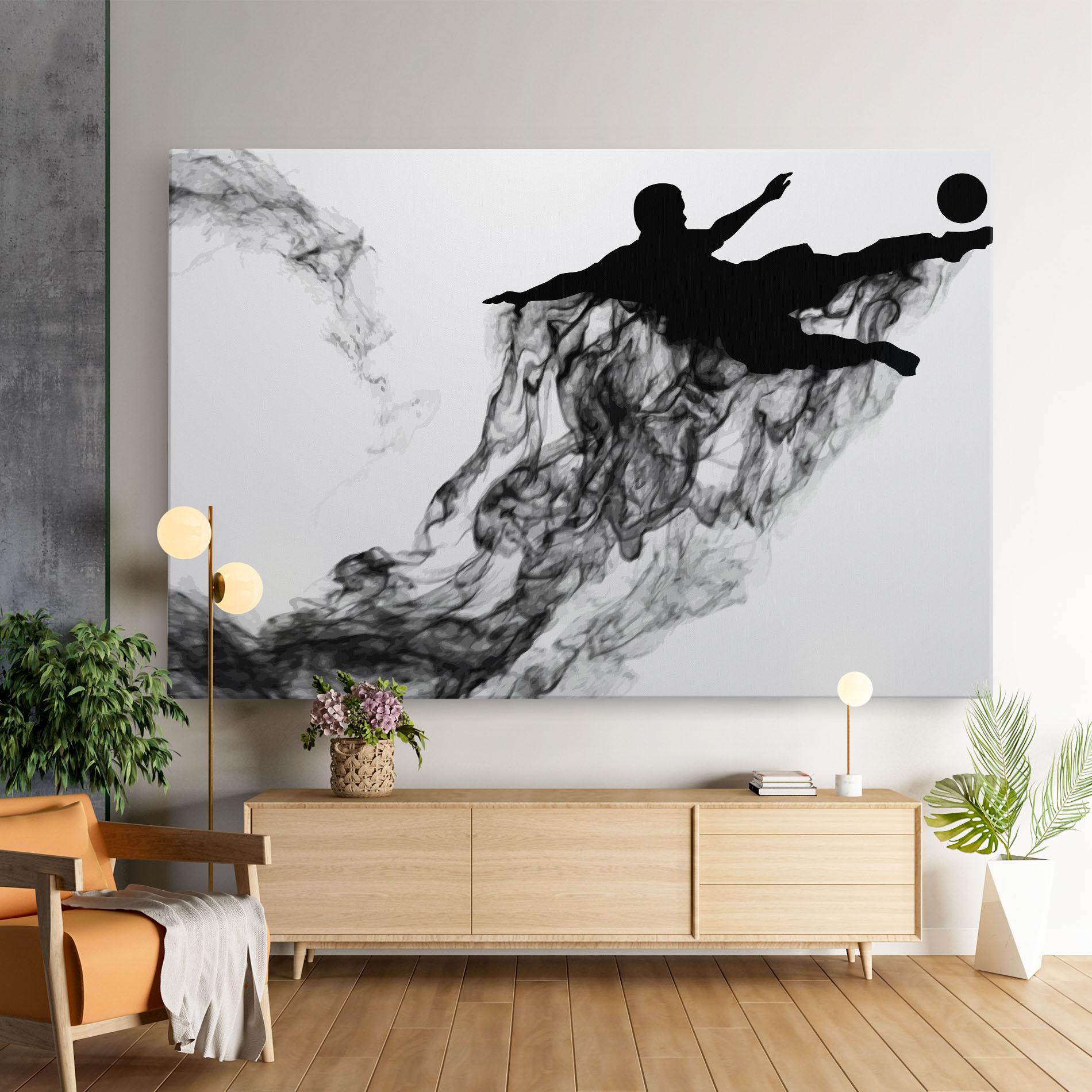 Tablou Canvas Black Smoke Football mockup 9