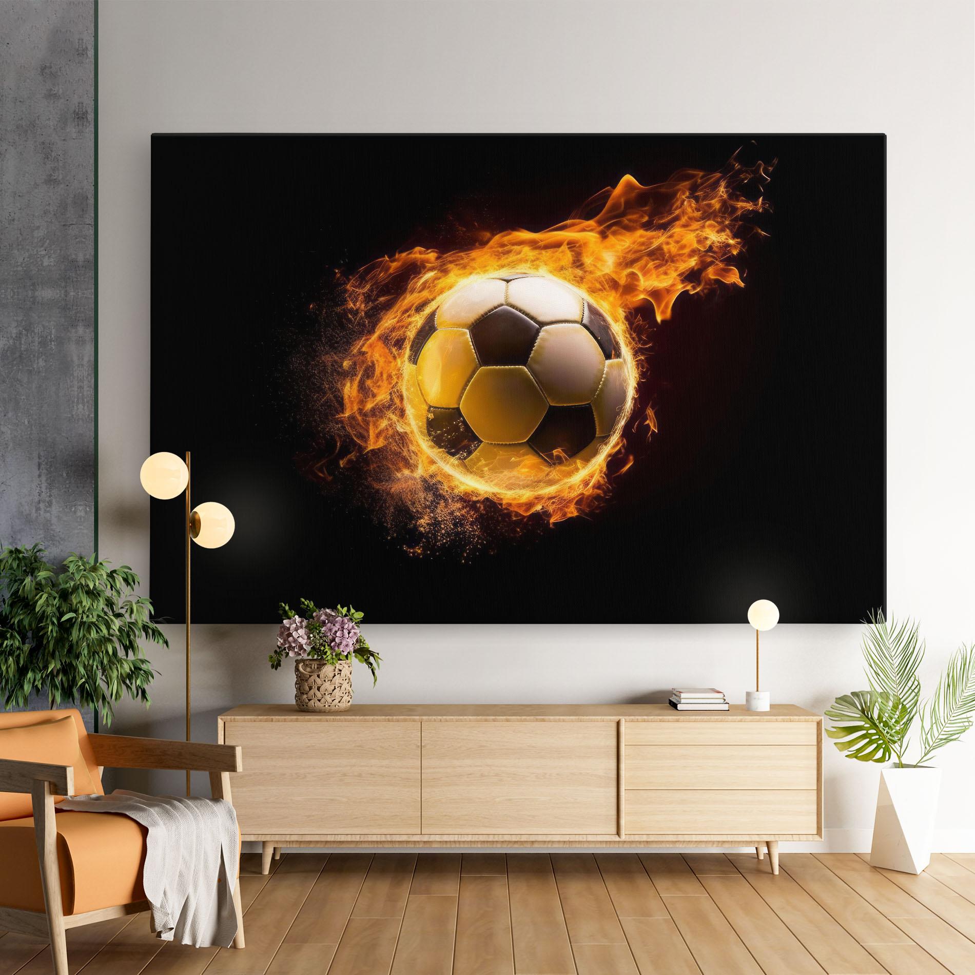 Tablou Canvas Fire Football mockup 9
