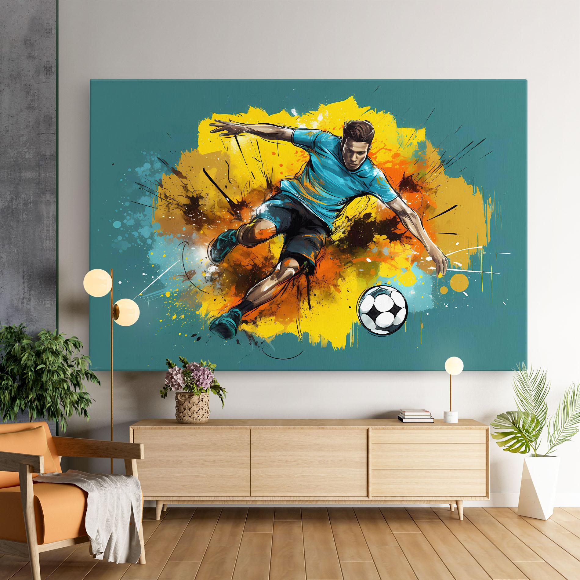 Tablou Canvas Football Player Painting mockup 9