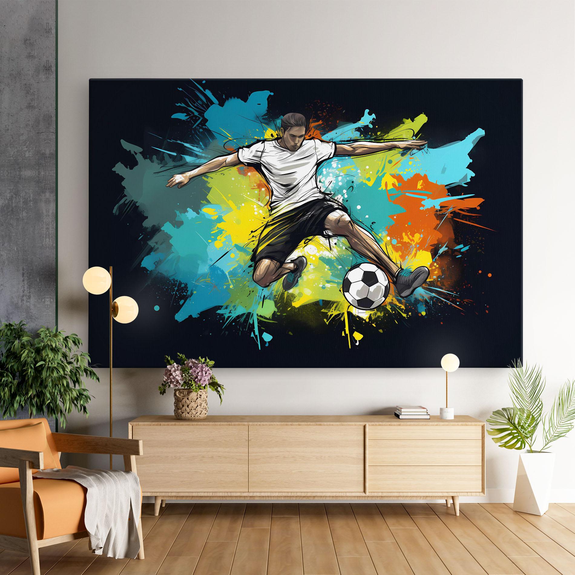 Tablou Canvas Green Paint Football Player mockup 9