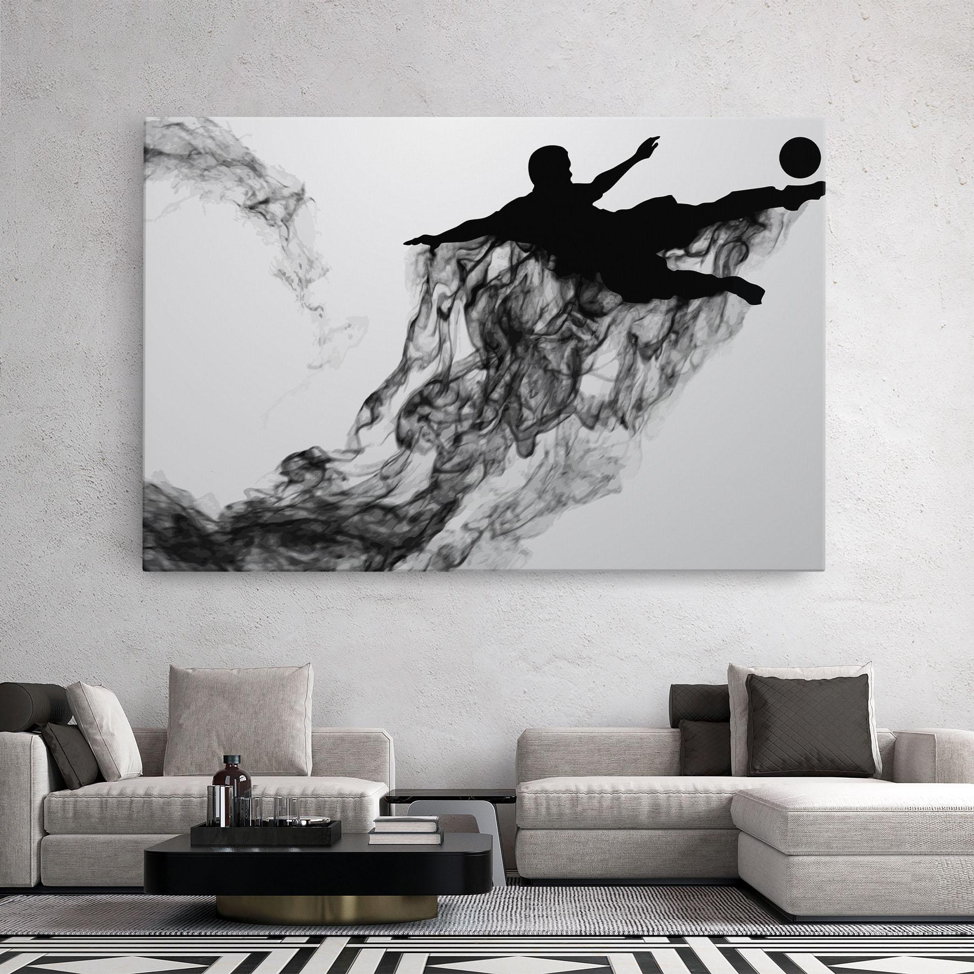 Tablou Canvas Black Smoke Football mockup 2