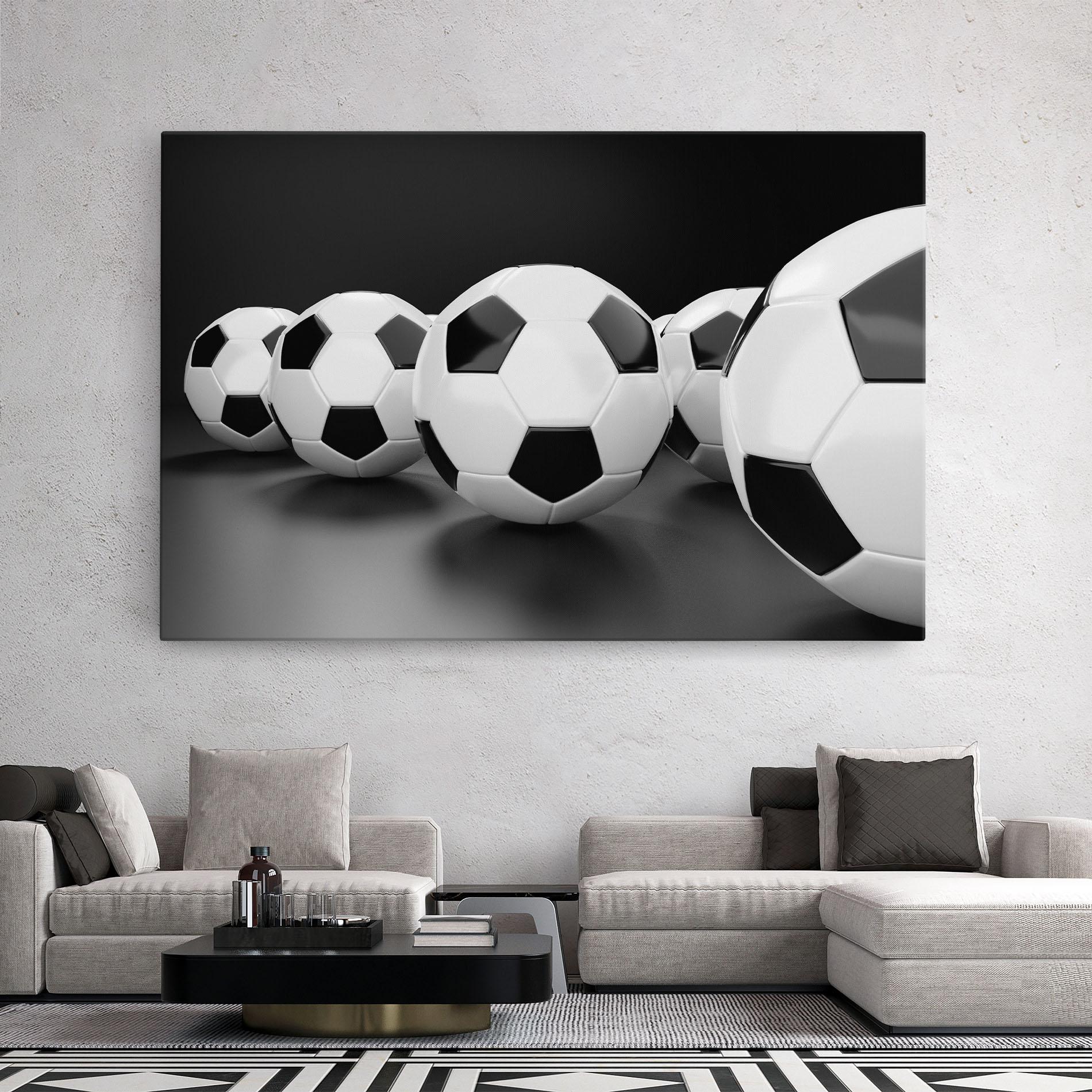 Tablou Canvas Black White Football mockup 2