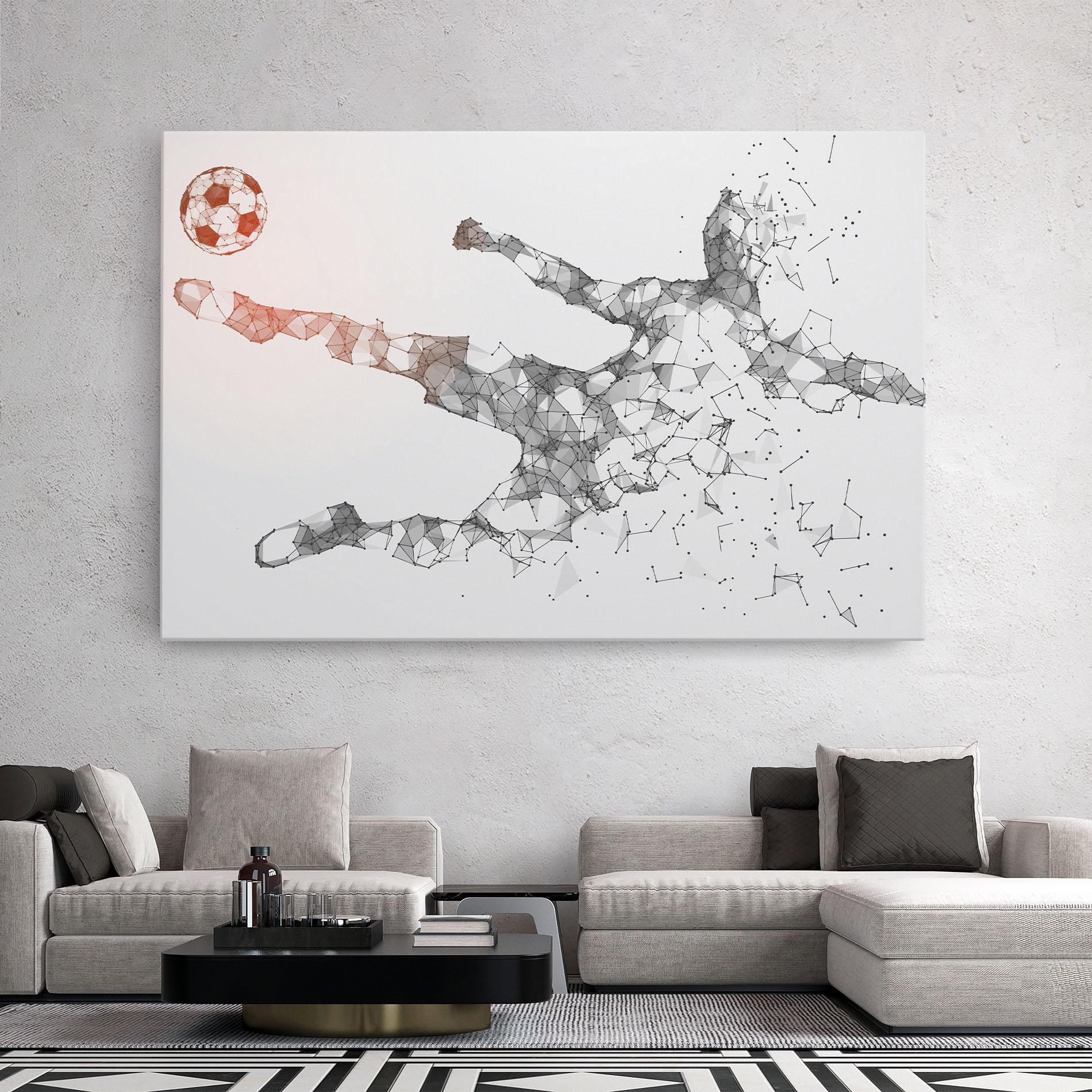 Tablou Canvas Football Orange Ball mockup 2