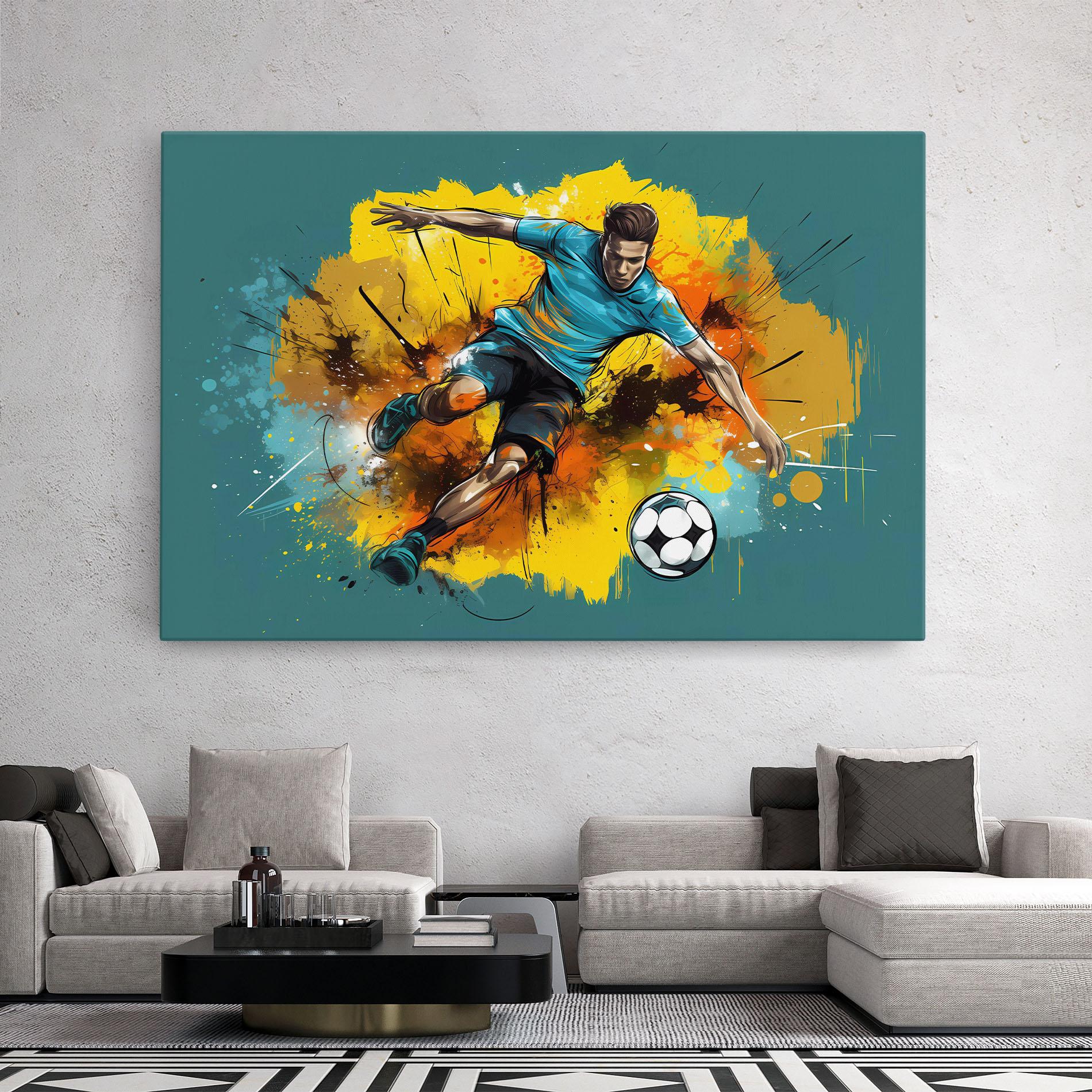 Tablou Canvas Football Player Painting mockup 2