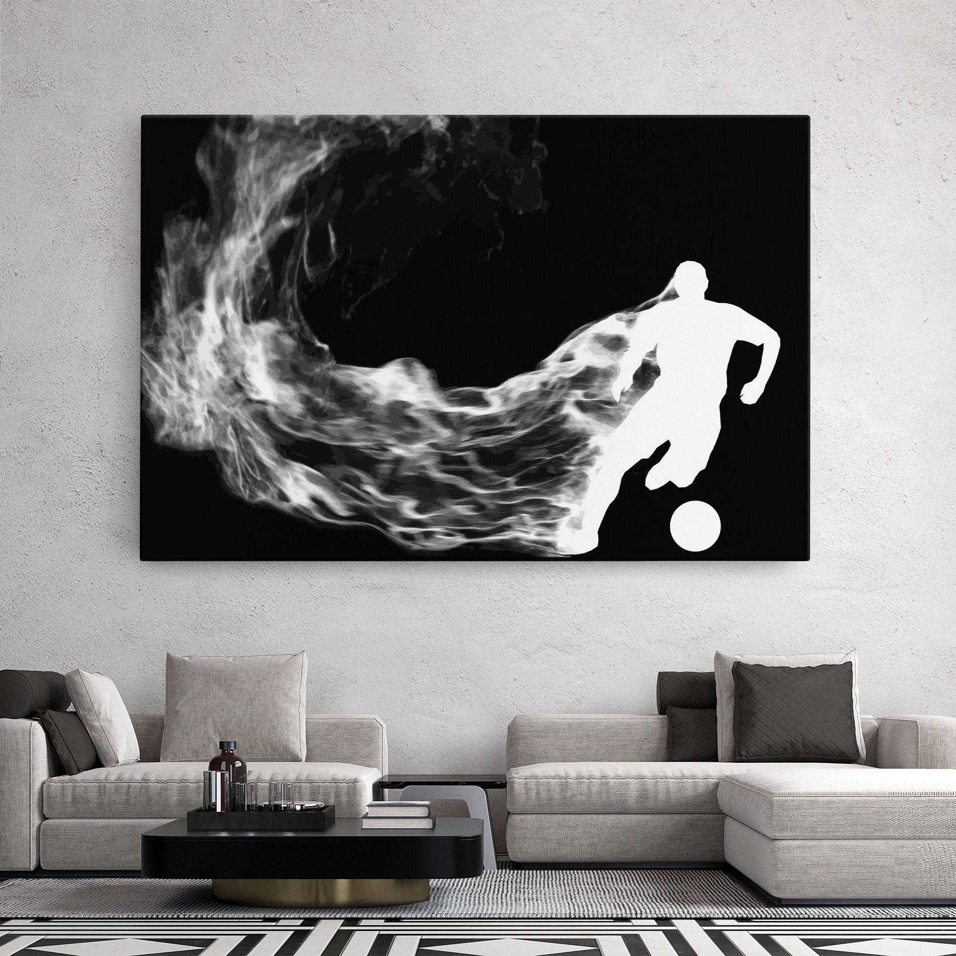 Tablou Canvas Football White Smoke mockup 2