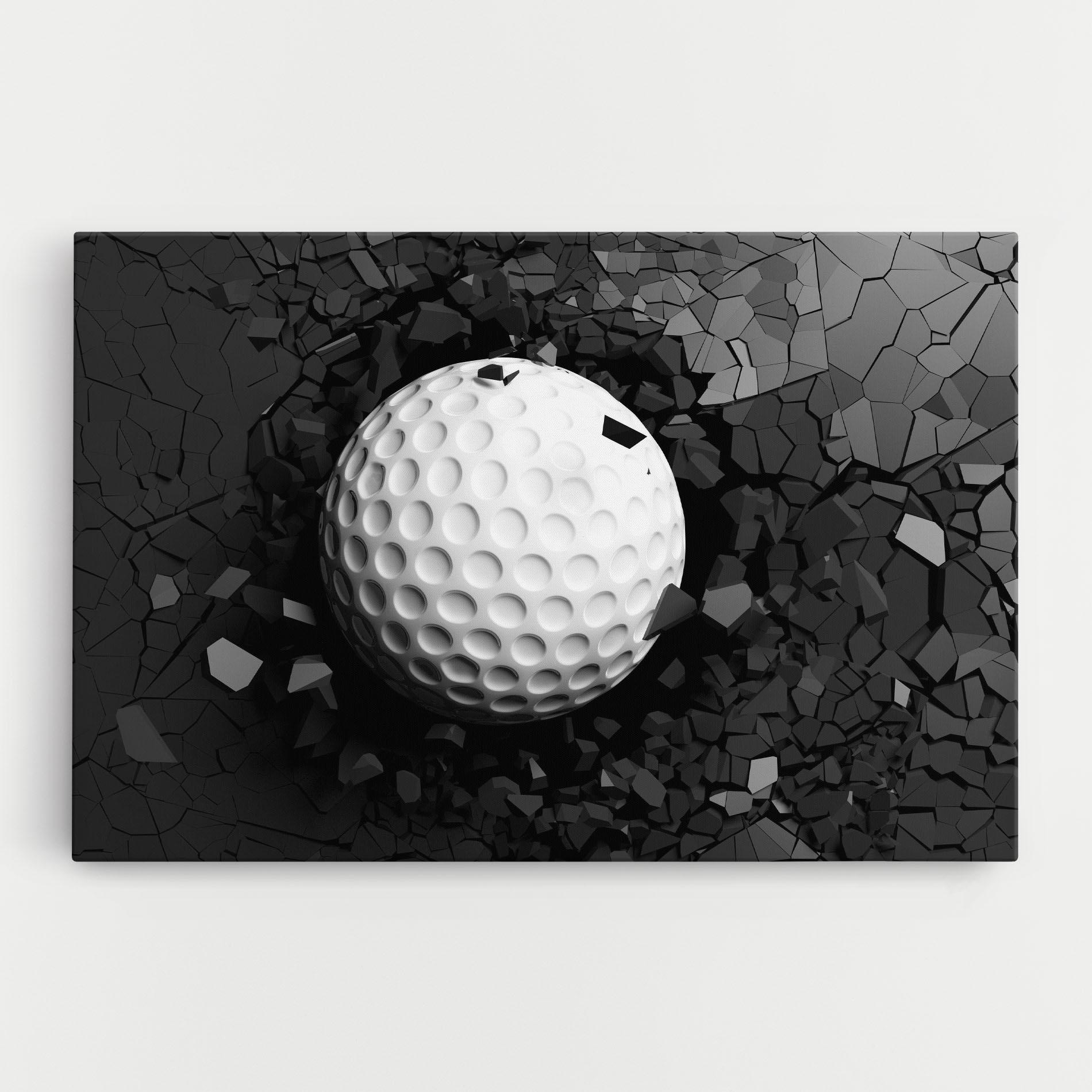 Tablou Canvas Black Wall Golf Ball mockup 0