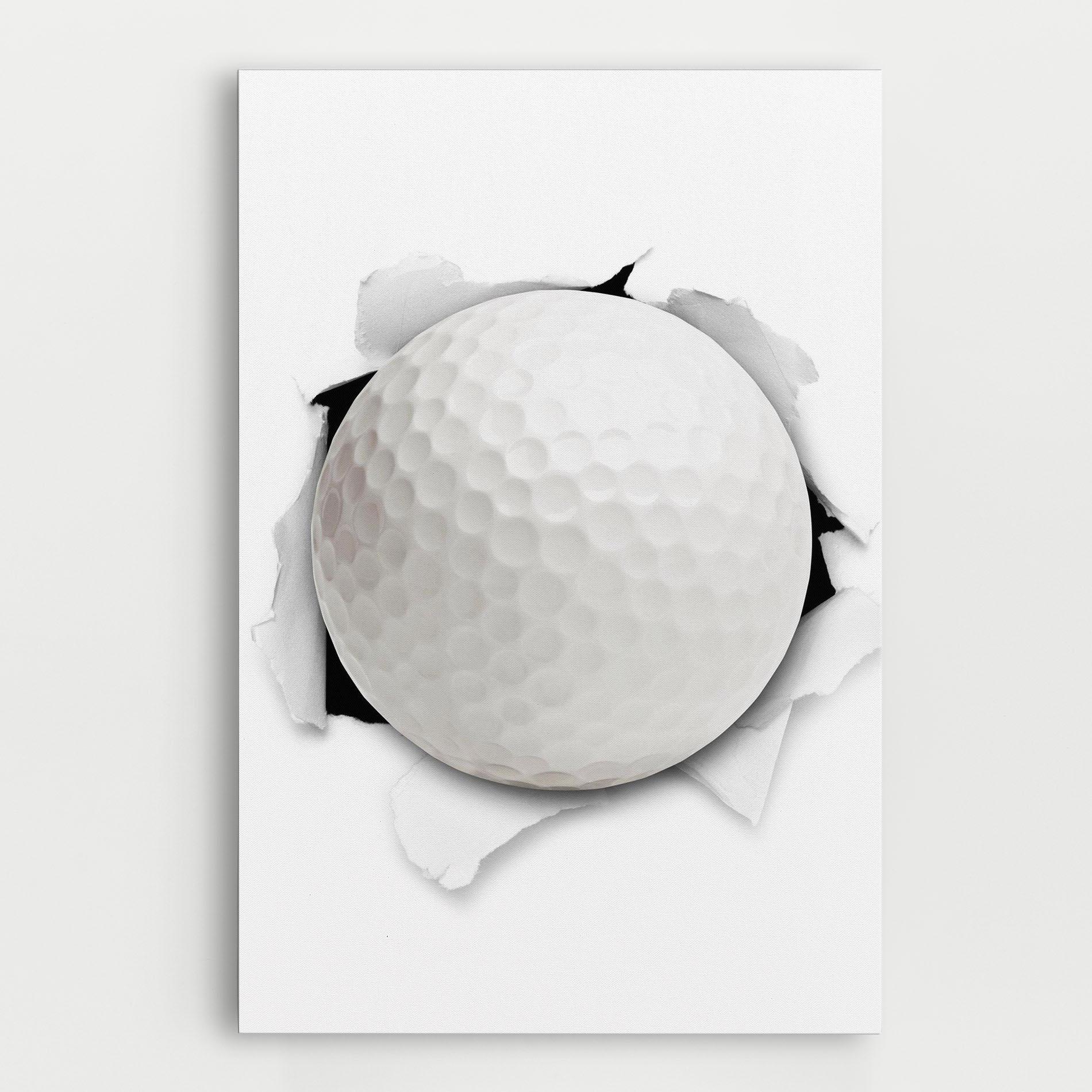Tablou Canvas Golf Ball Bursting Hole mockup 0