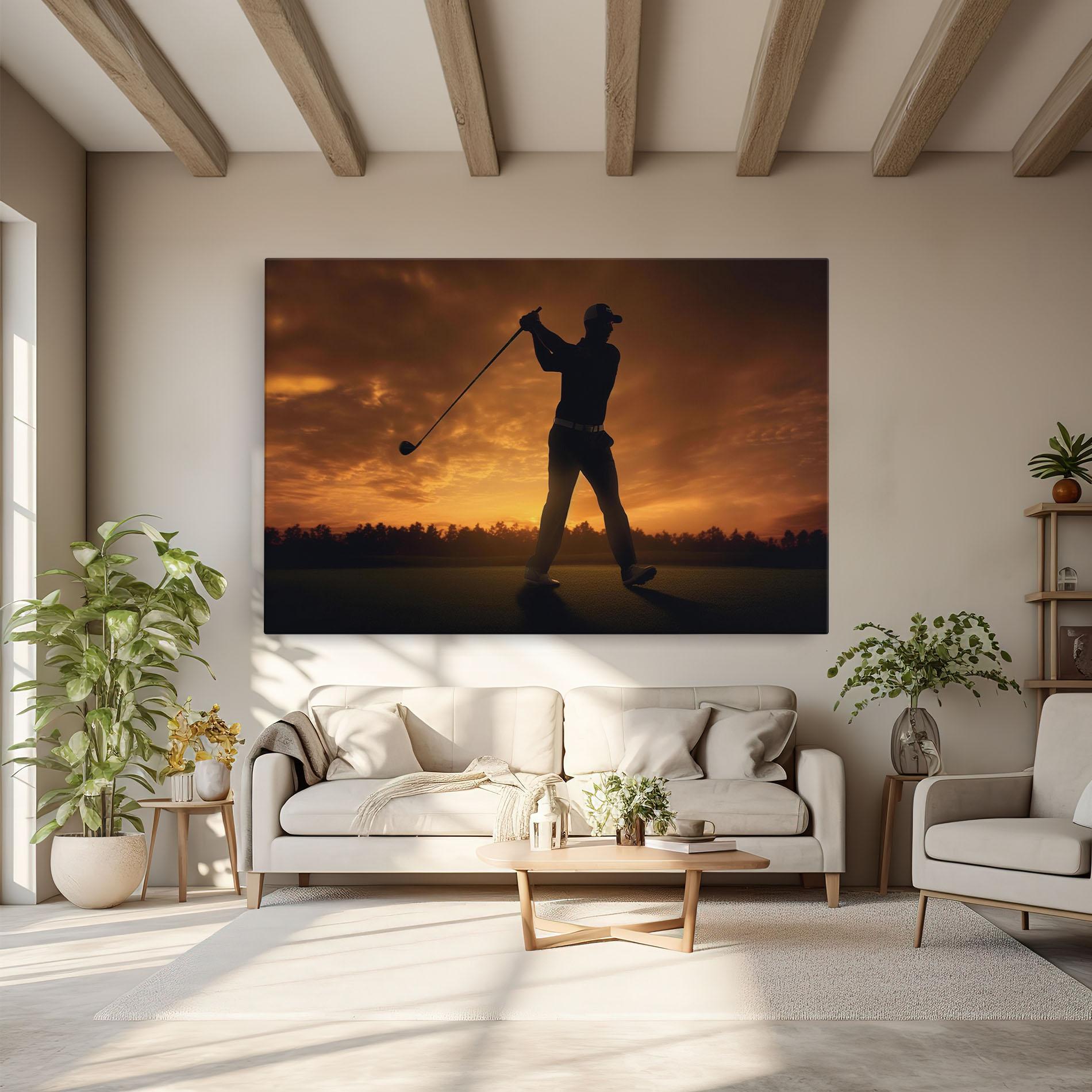 Tablou Canvas Golf Course Sunset mockup 6