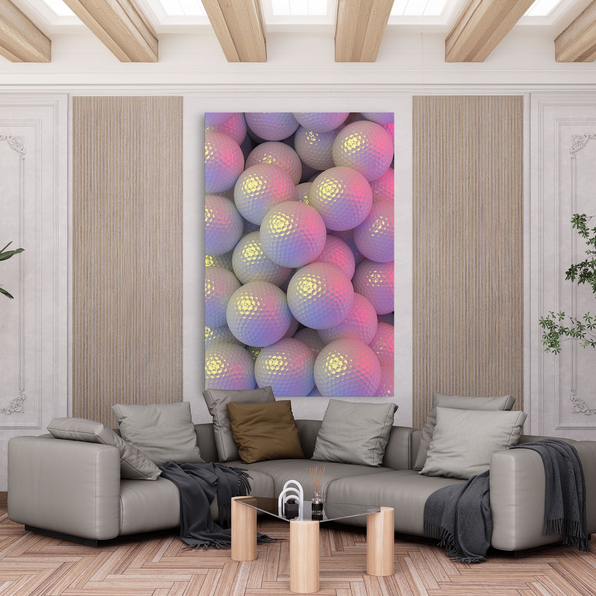 Purple Light Golf Ball mockup 6