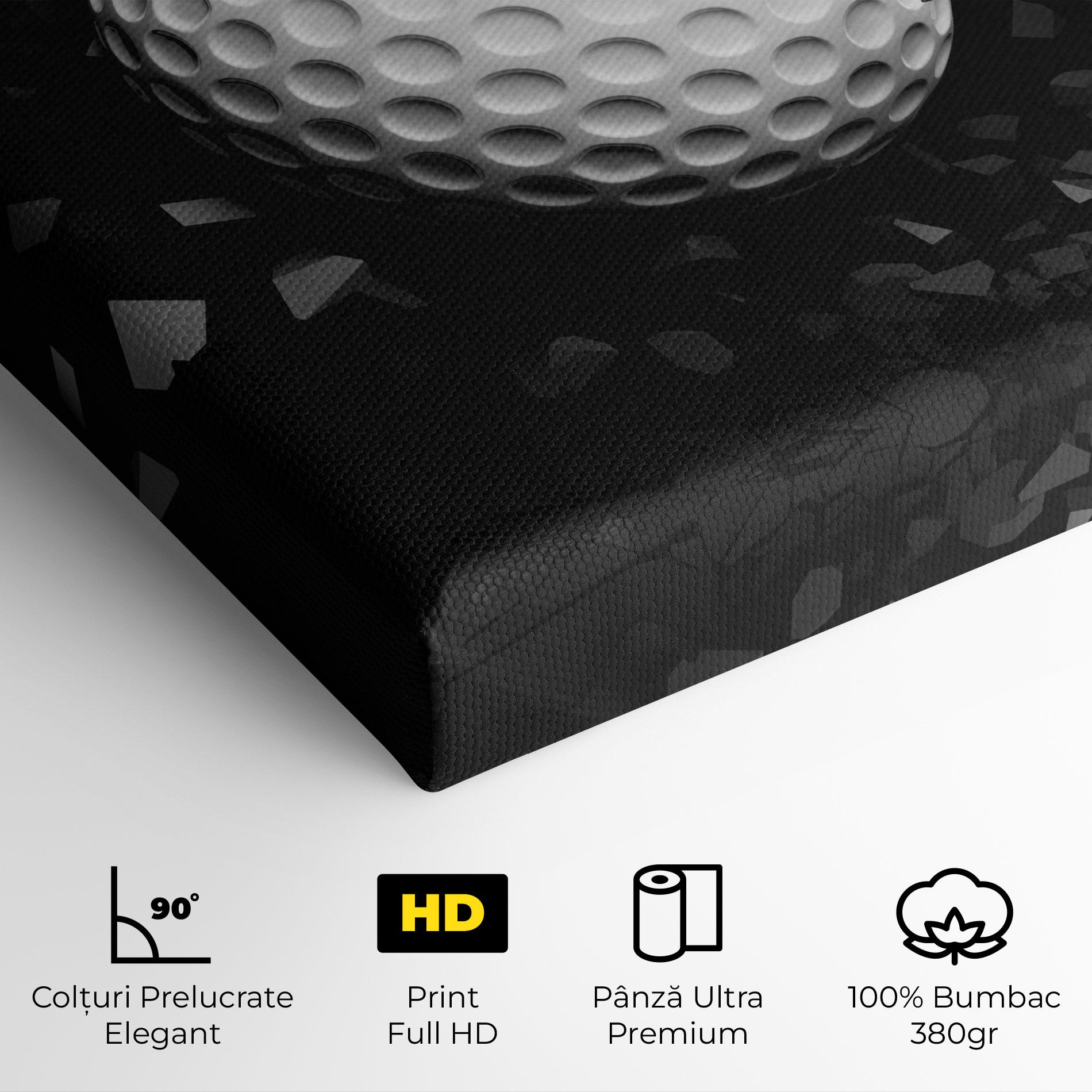 Tablou Canvas Black Wall Golf Ball mockup 4