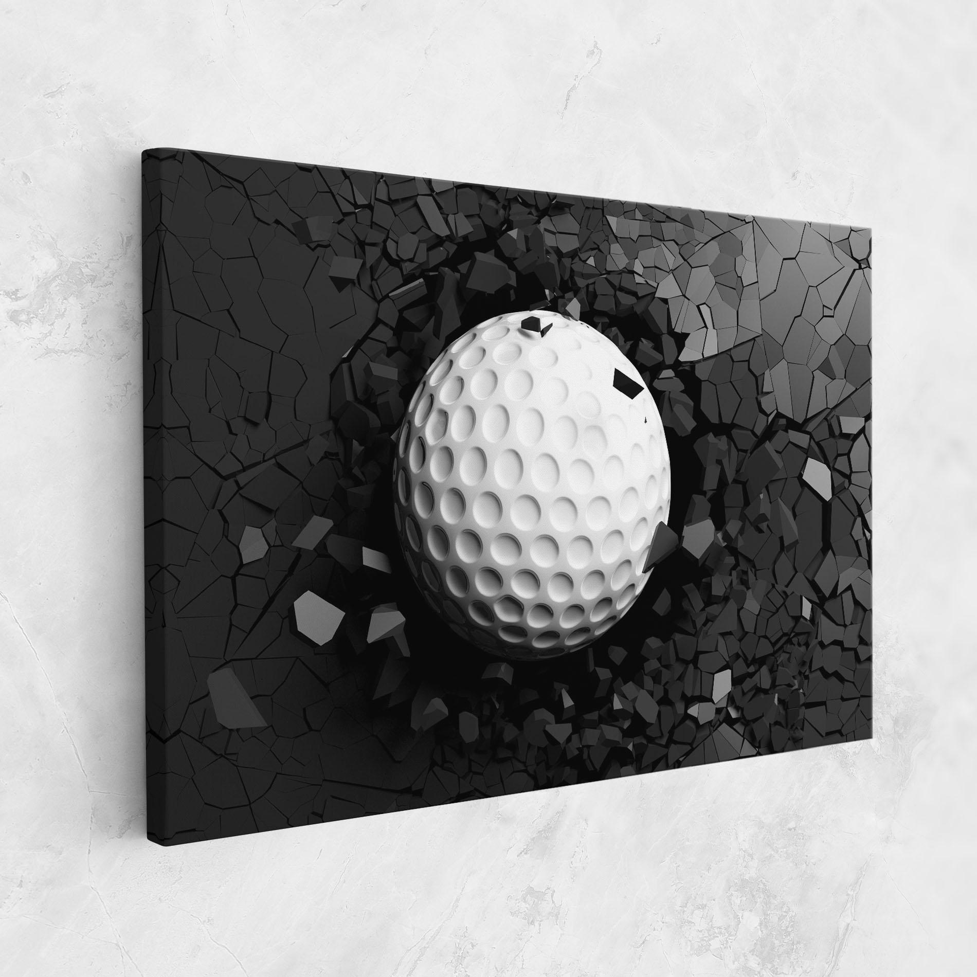Tablou Canvas Black Wall Golf Ball mockup 1