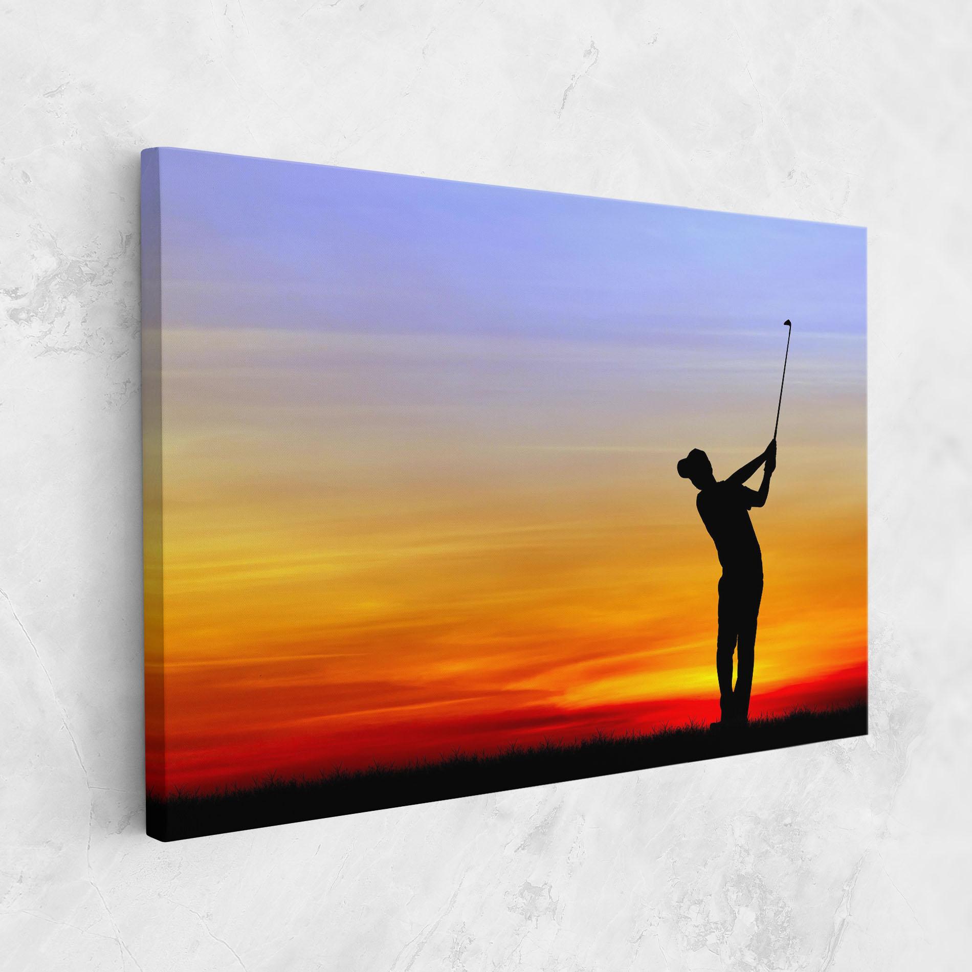 Tablou Canvas Playing Golf Sunrise mockup 1