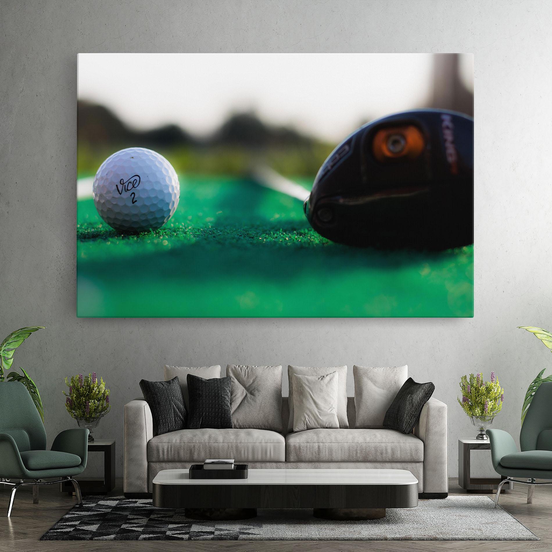 Tablou Canvas Green Grass Golf Ball mockup 7