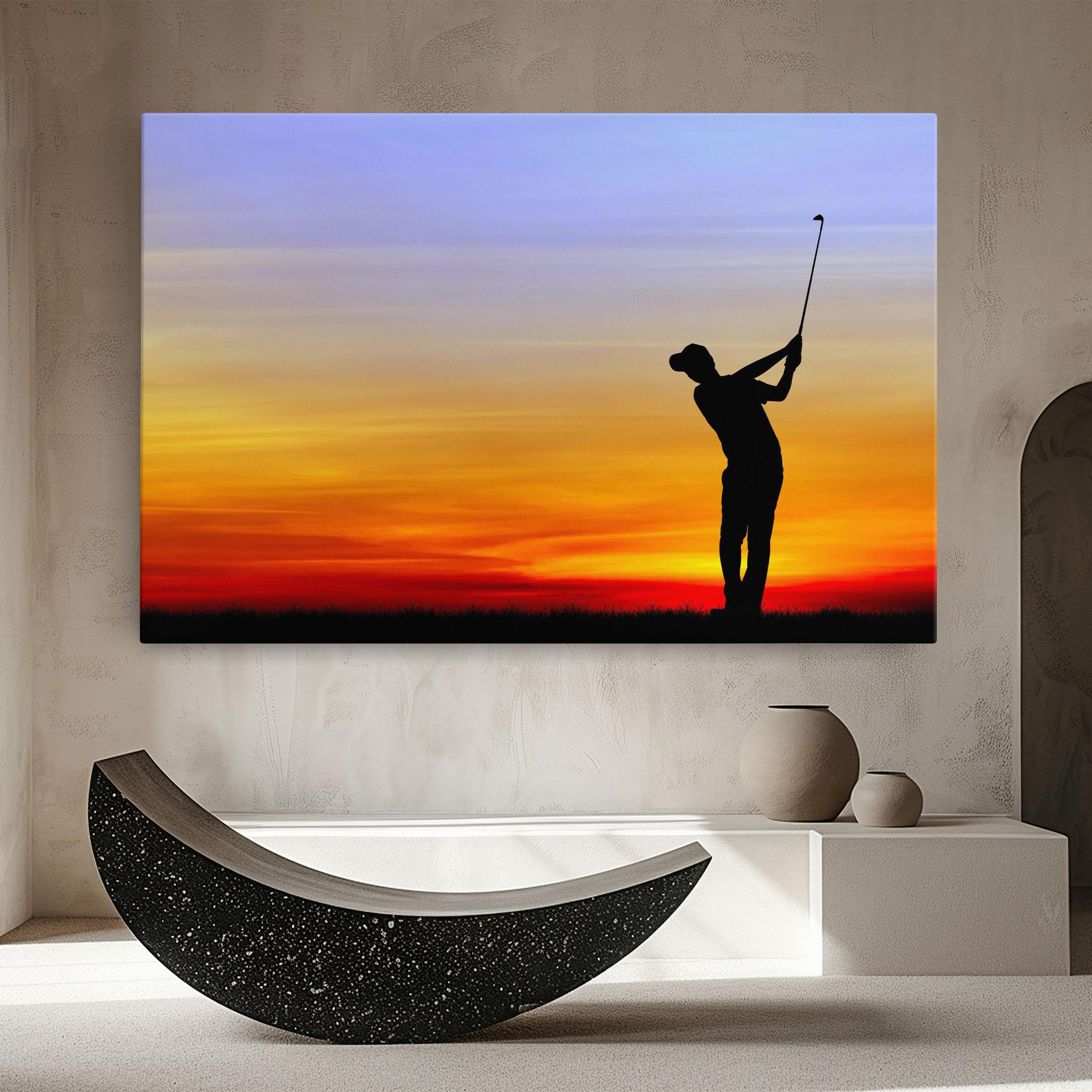 Tablou Canvas Playing Golf Sunrise mockup 8
