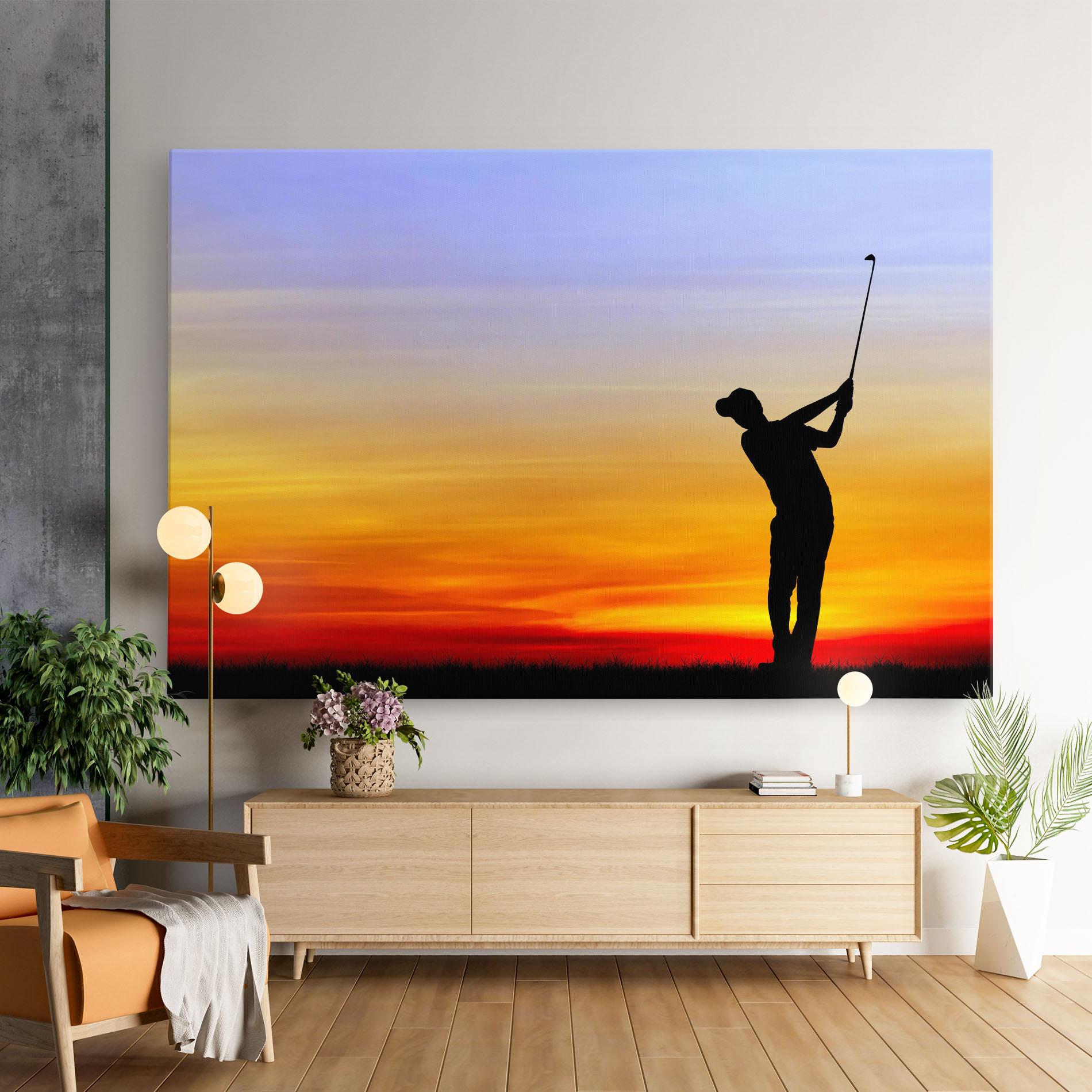 Tablou Canvas Playing Golf Sunrise mockup 9