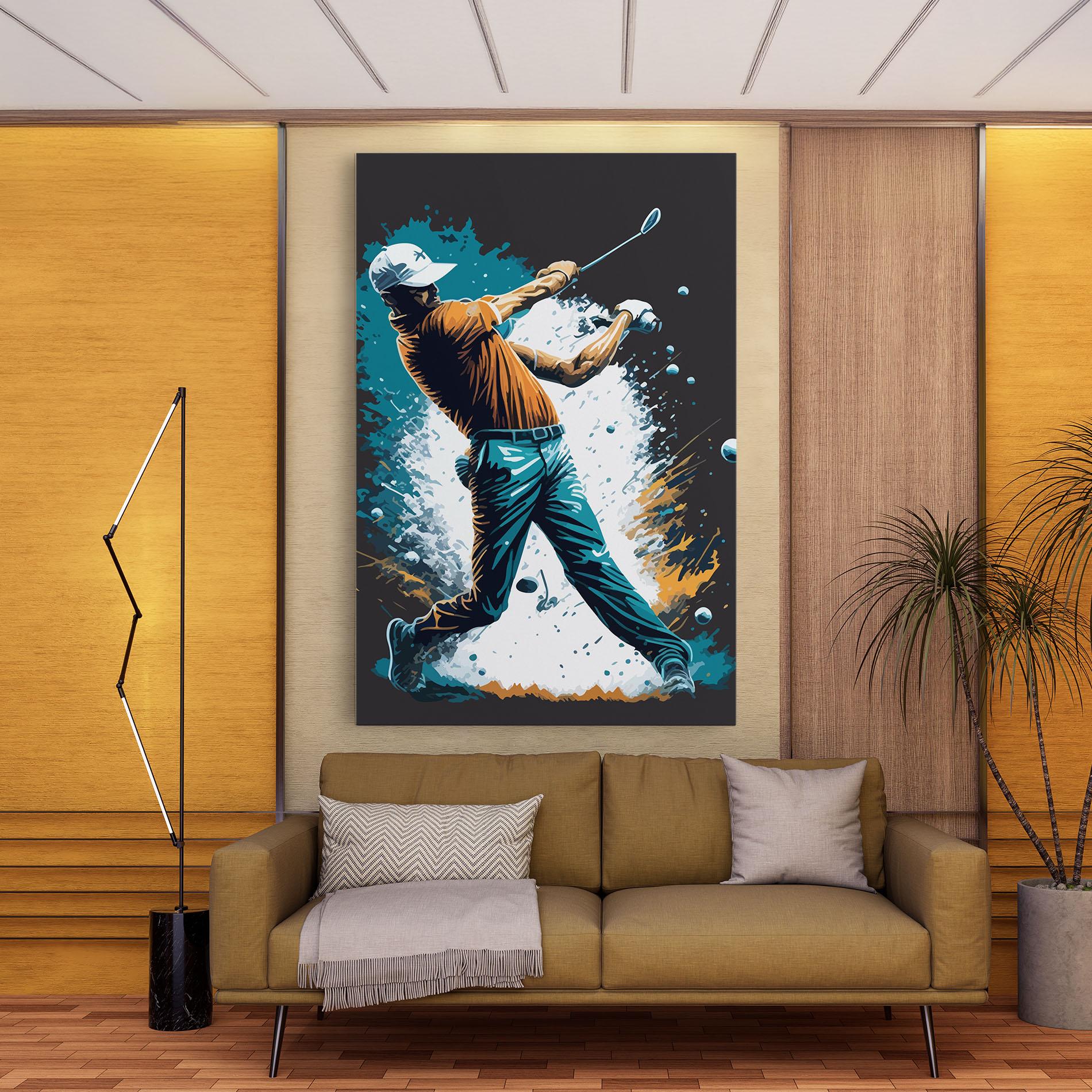 Tablou Canvas Golf On Grey mockup 9