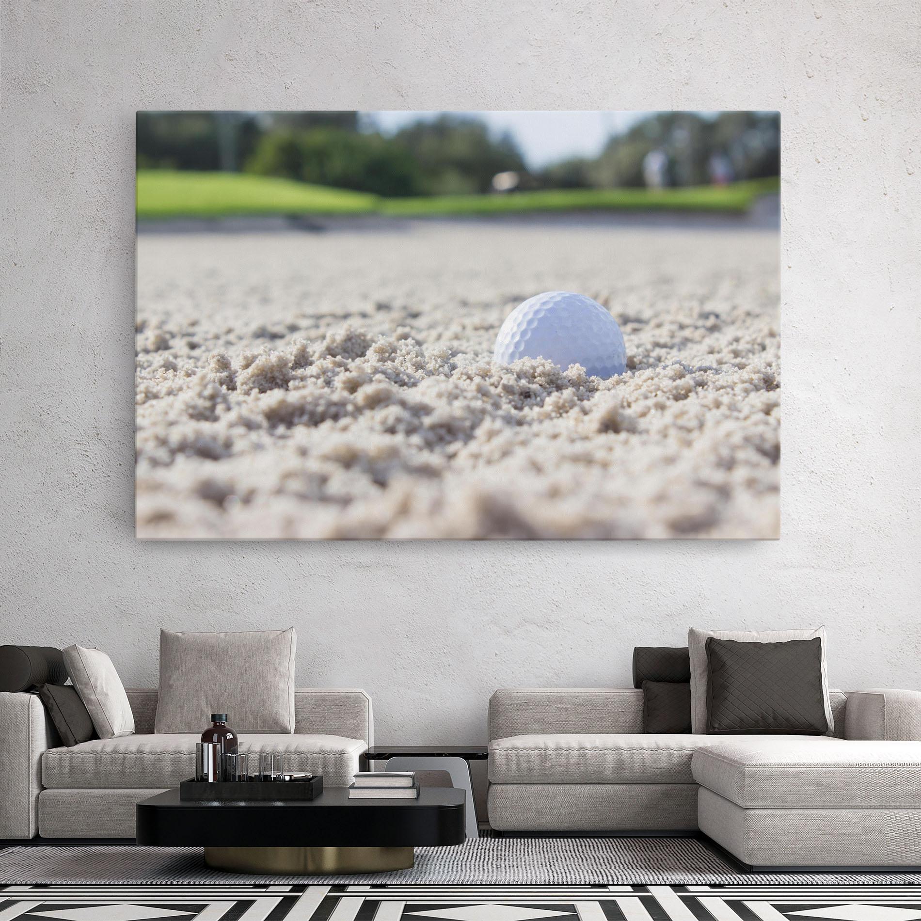 Tablou Canvas Golf Ball In Sand mockup 2