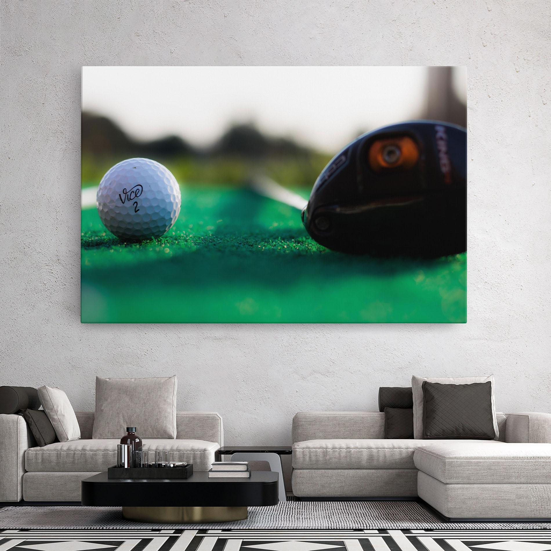 Tablou Canvas Green Grass Golf Ball mockup 2