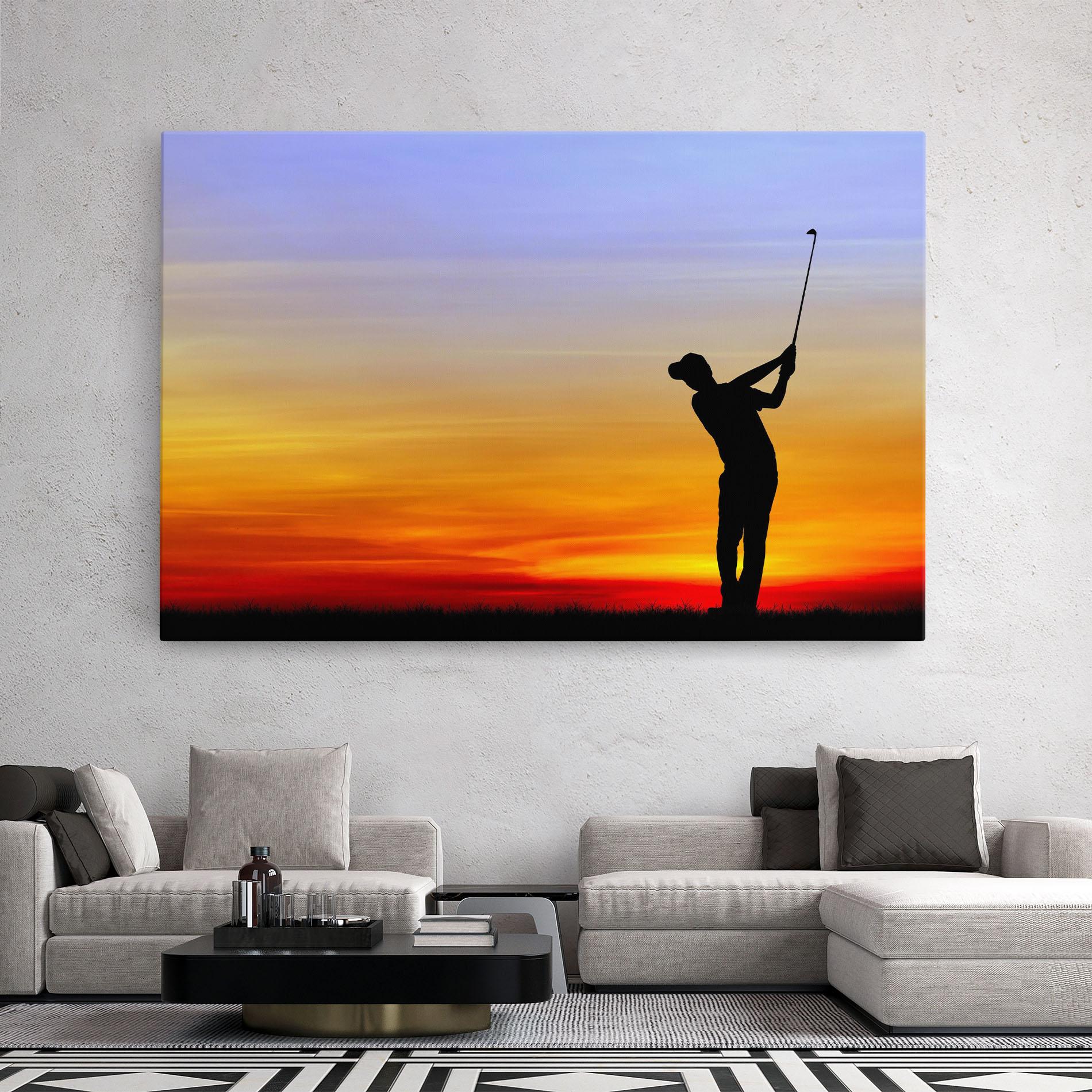 Tablou Canvas Playing Golf Sunrise mockup 2