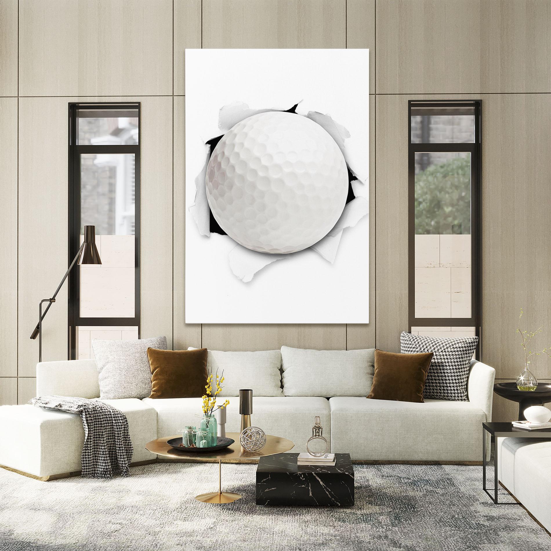 Tablou Canvas Golf Ball Bursting Hole mockup 2