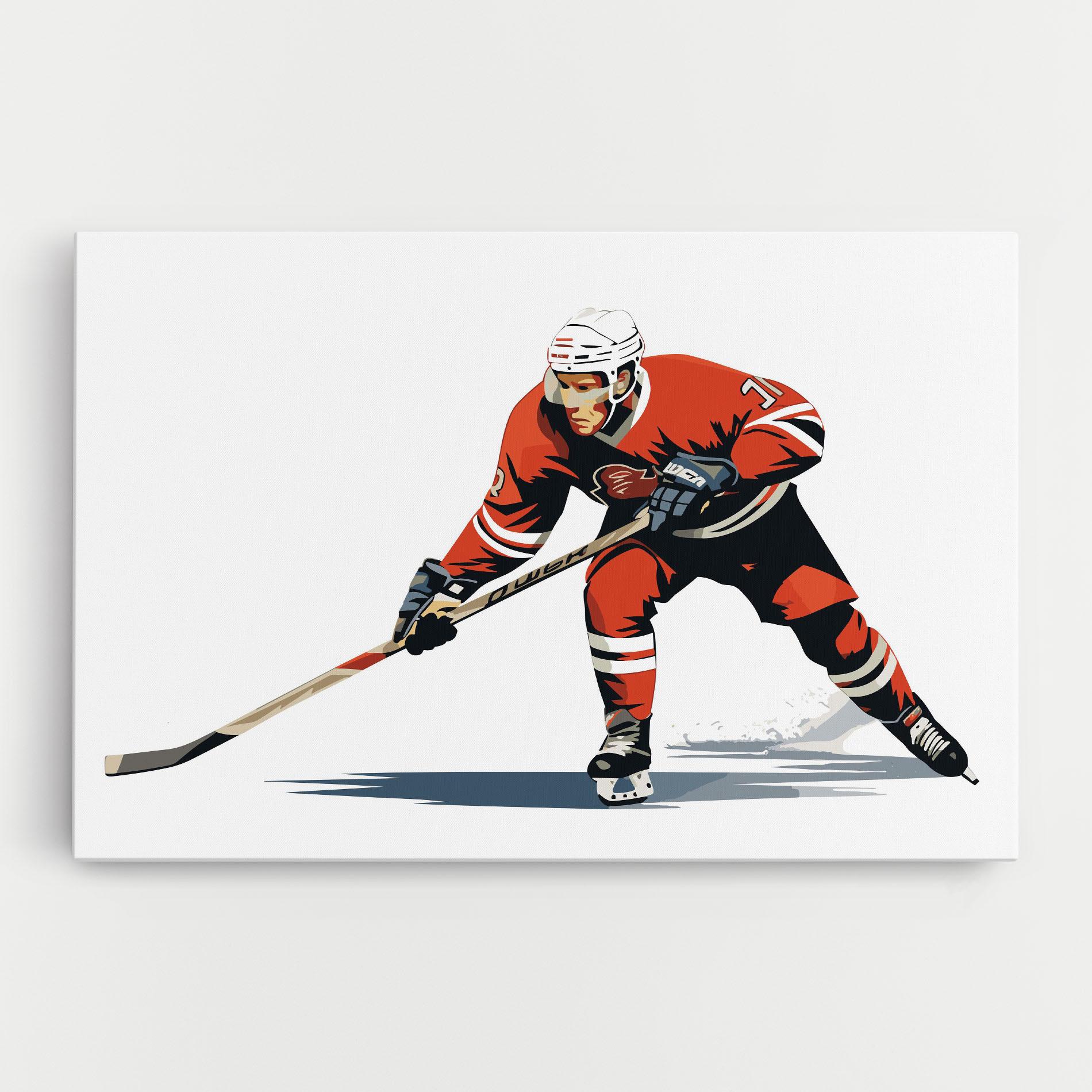 Tablou Canvas Hockey Orange Player mockup 0