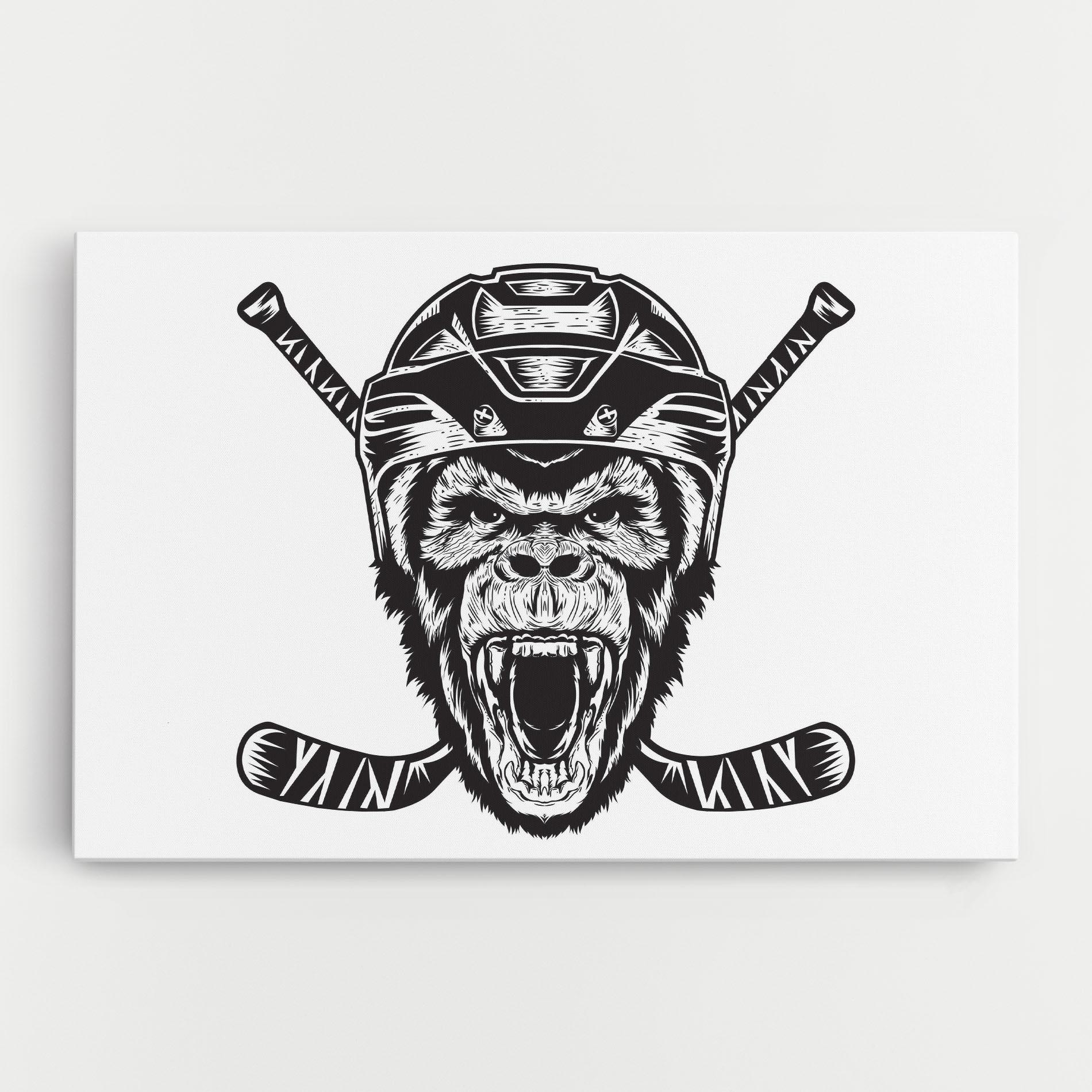 Tablou Canvas Monkey Hockey mockup 0