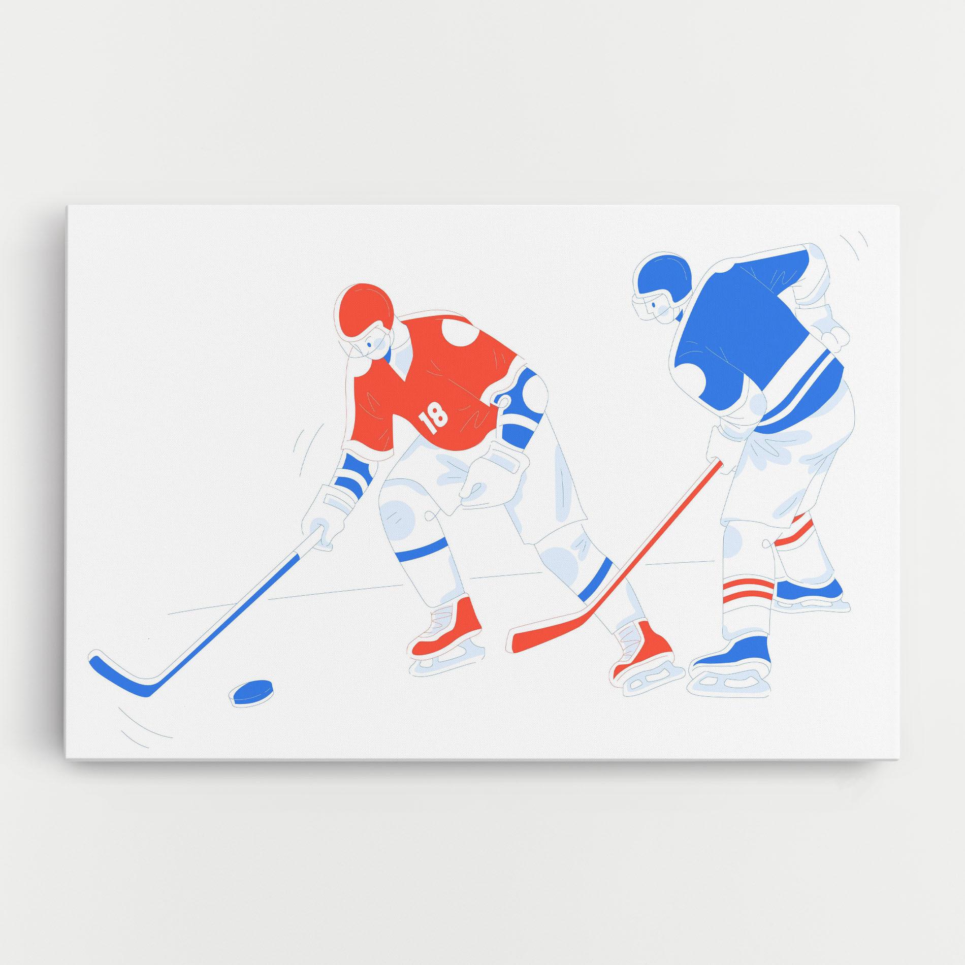Tablou Canvas Orange Blue Hockey mockup 0