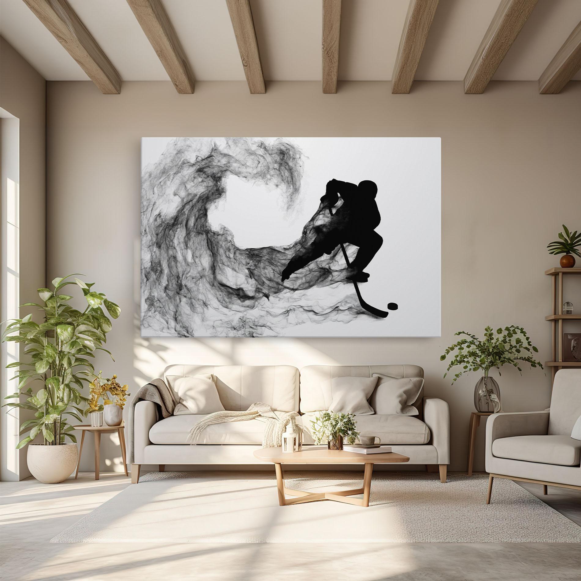 Tablou Canvas Black Smoke Hockey mockup 6