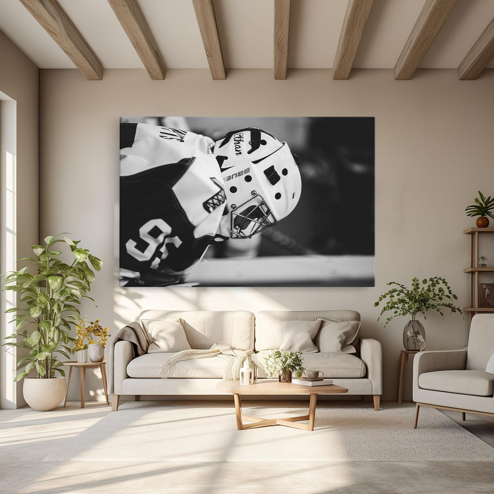 Tablou Canvas Black White Hockey mockup 6