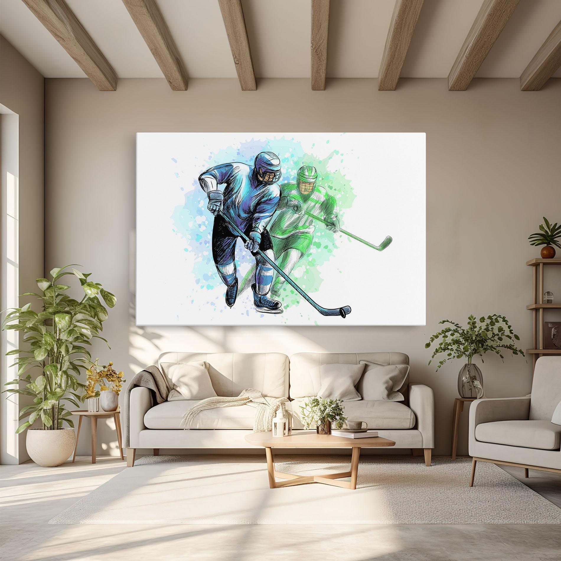 Tablou Canvas Green Blue Hockey mockup 6