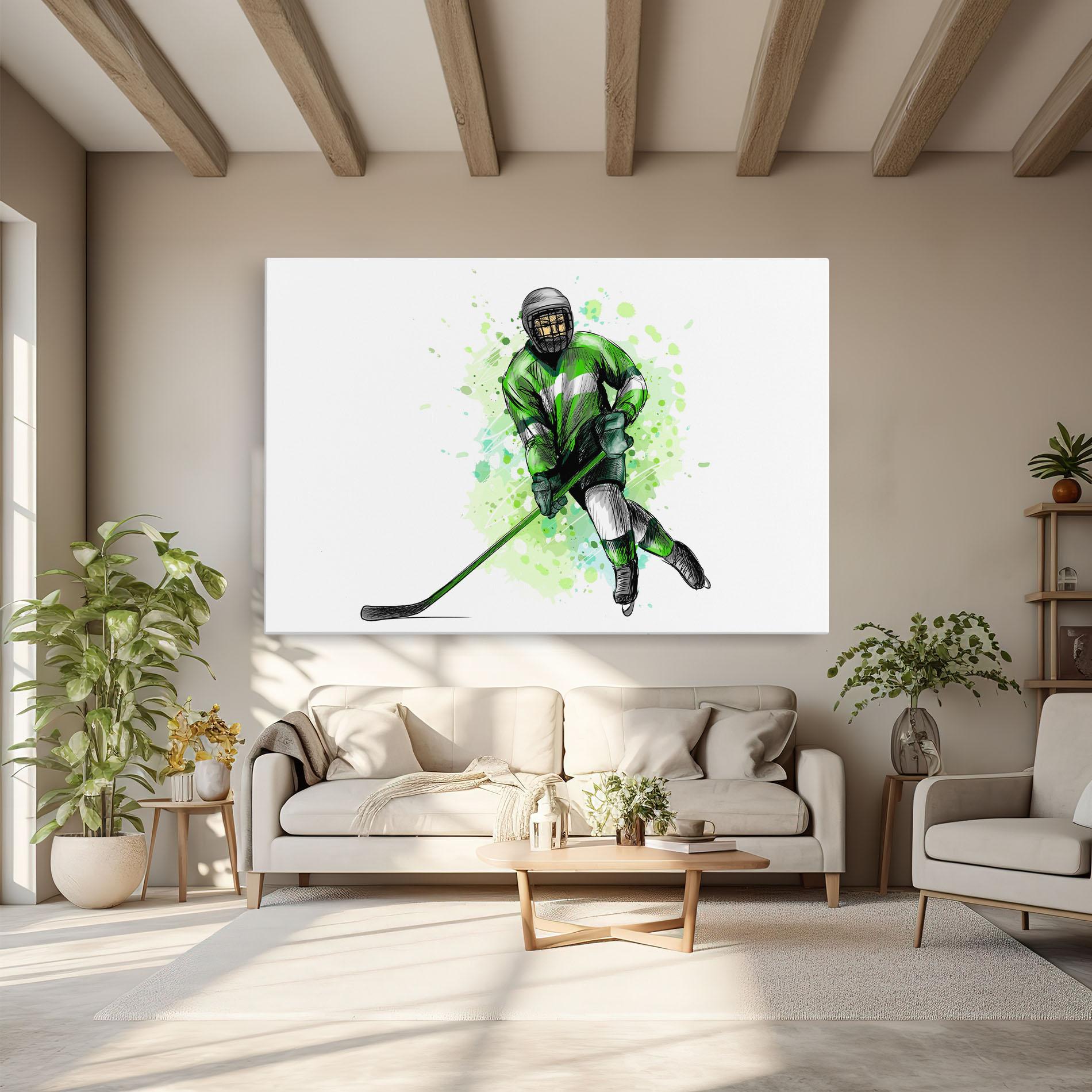Tablou Canvas Green Hockey mockup 6