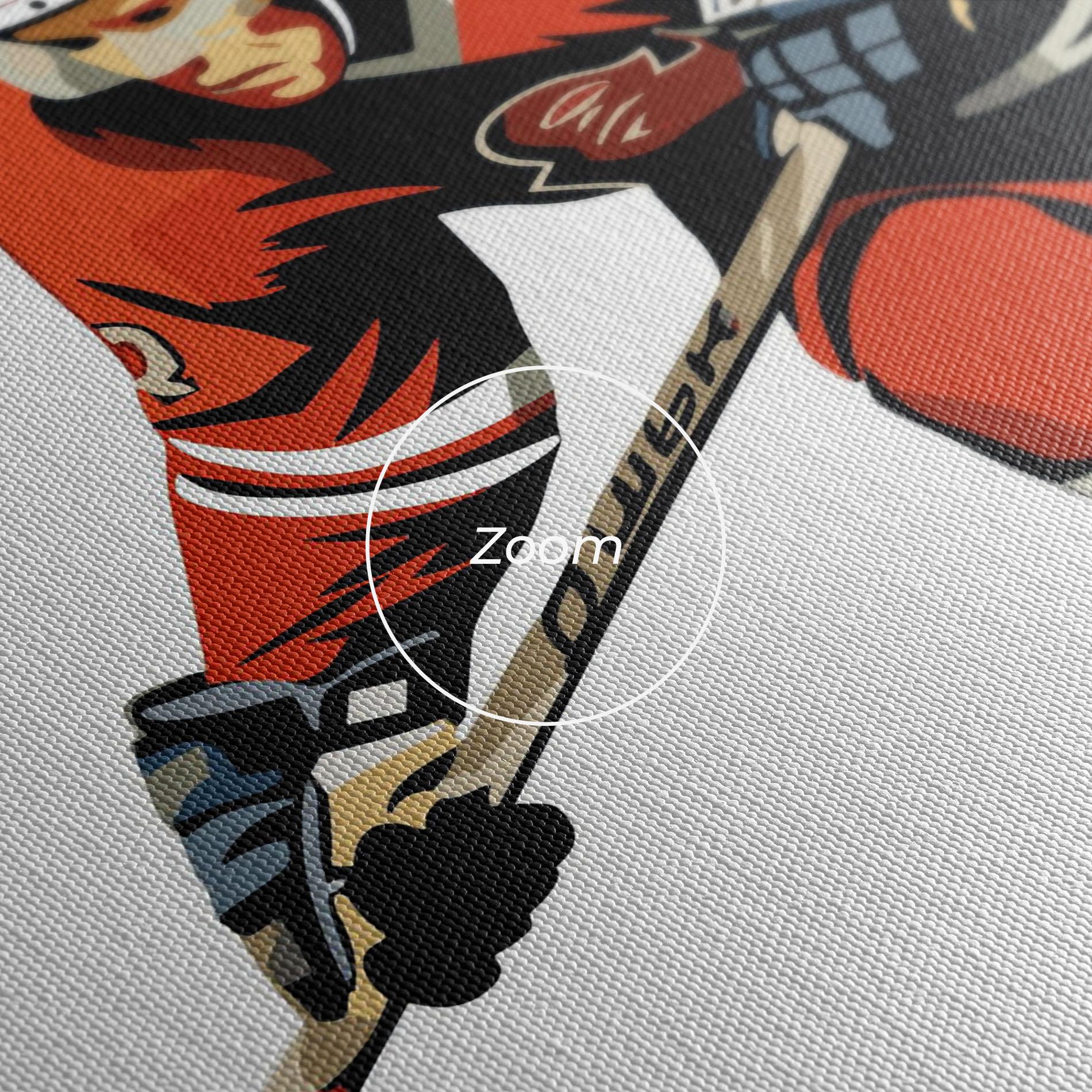 Tablou Canvas Hockey Orange Player mockup 3