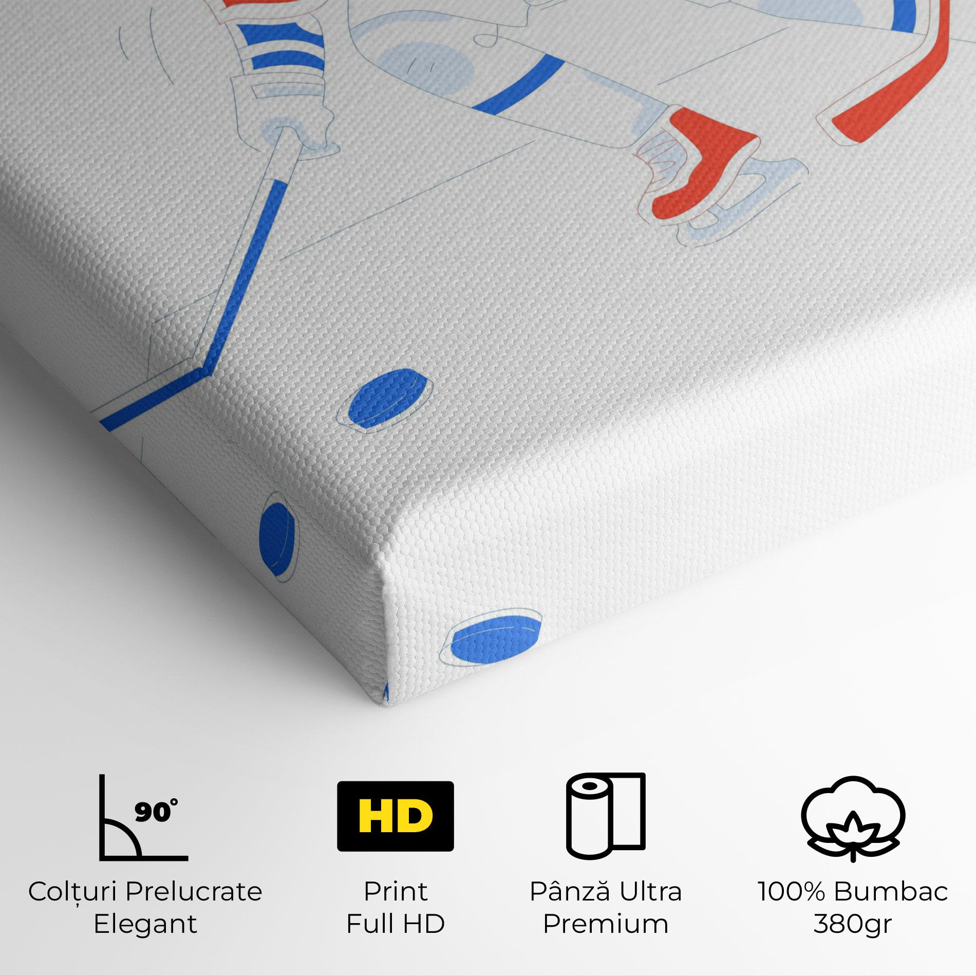 Tablou Canvas Orange Blue Hockey mockup 4