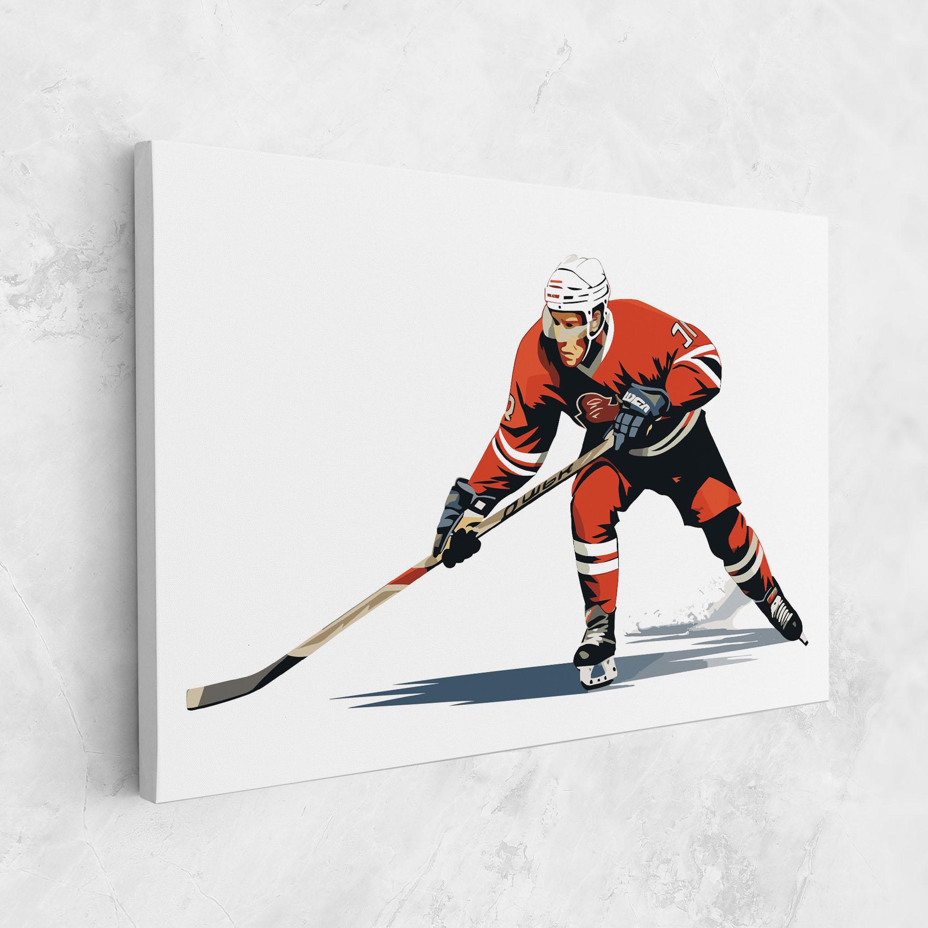 Tablou Canvas Hockey Orange Player mockup 1