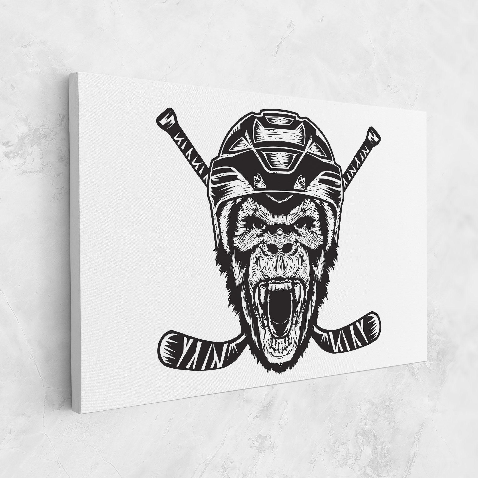 Tablou Canvas Monkey Hockey mockup 1