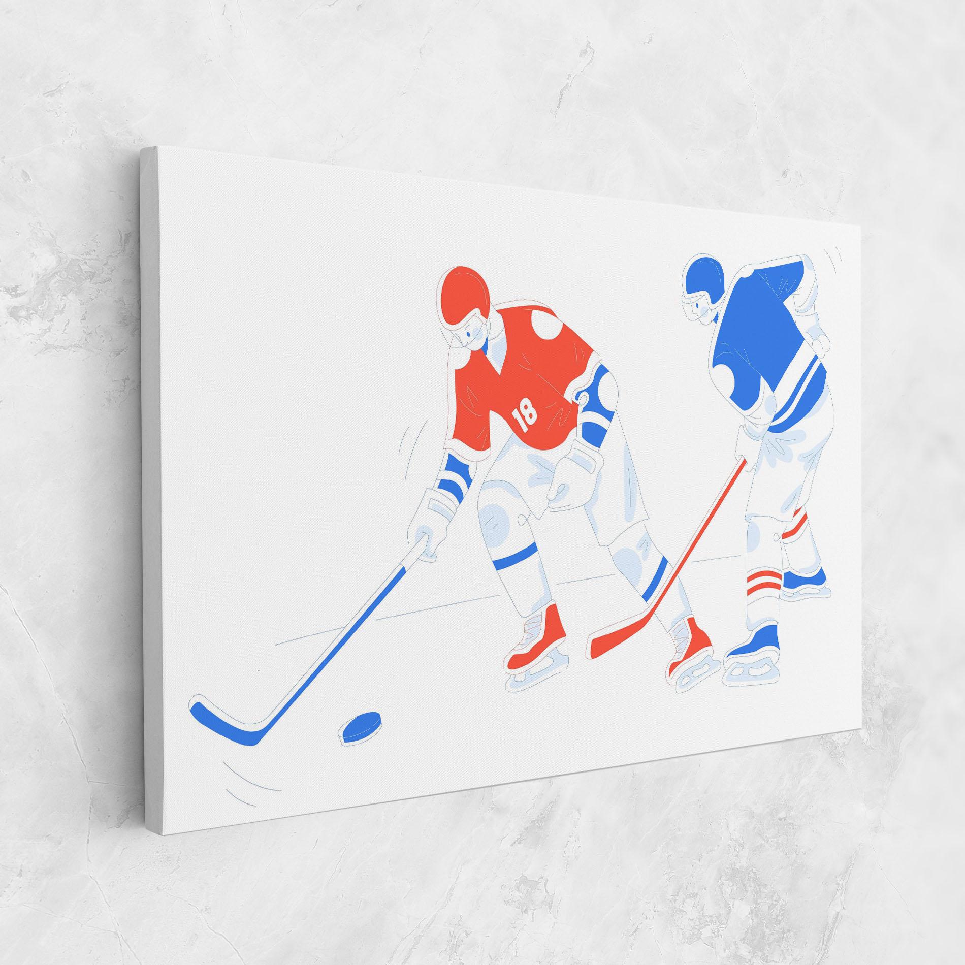 Tablou Canvas Orange Blue Hockey mockup 1