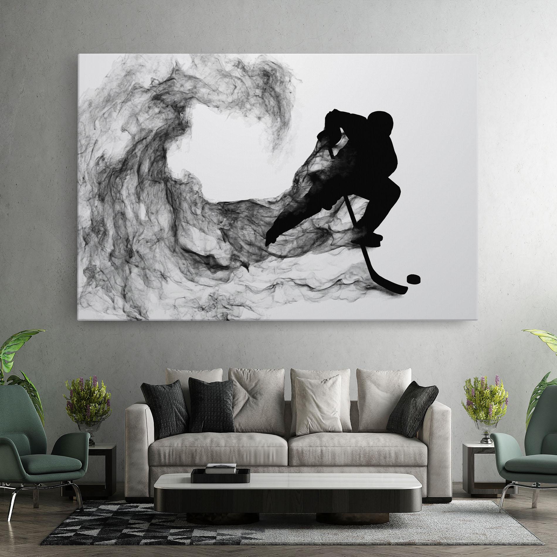 Tablou Canvas Black Smoke Hockey mockup 7