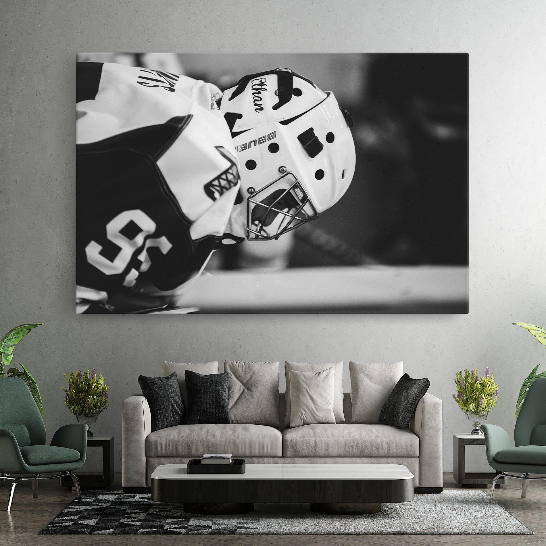 Tablou Canvas Black White Hockey mockup 7