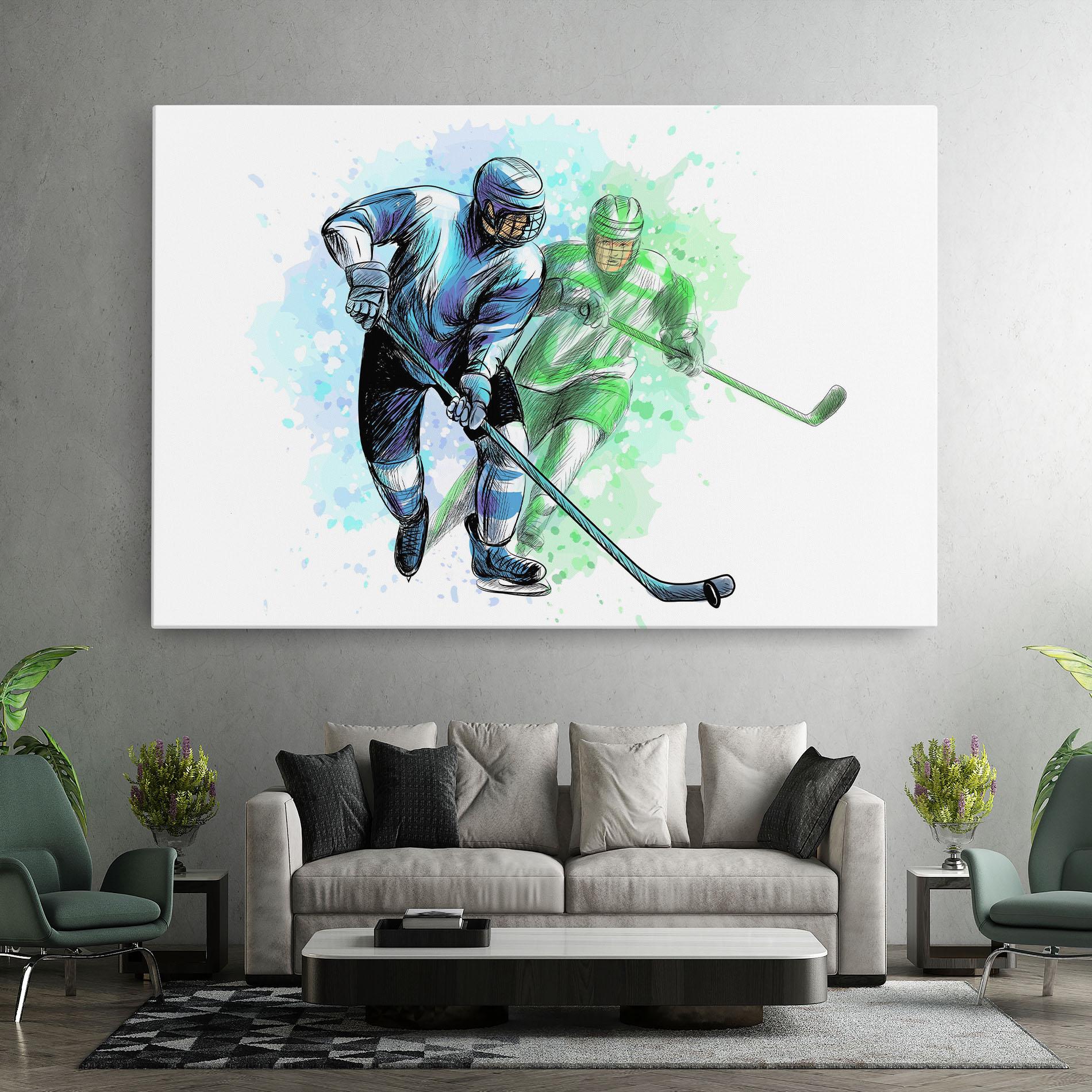 Tablou Canvas Green Blue Hockey mockup 7