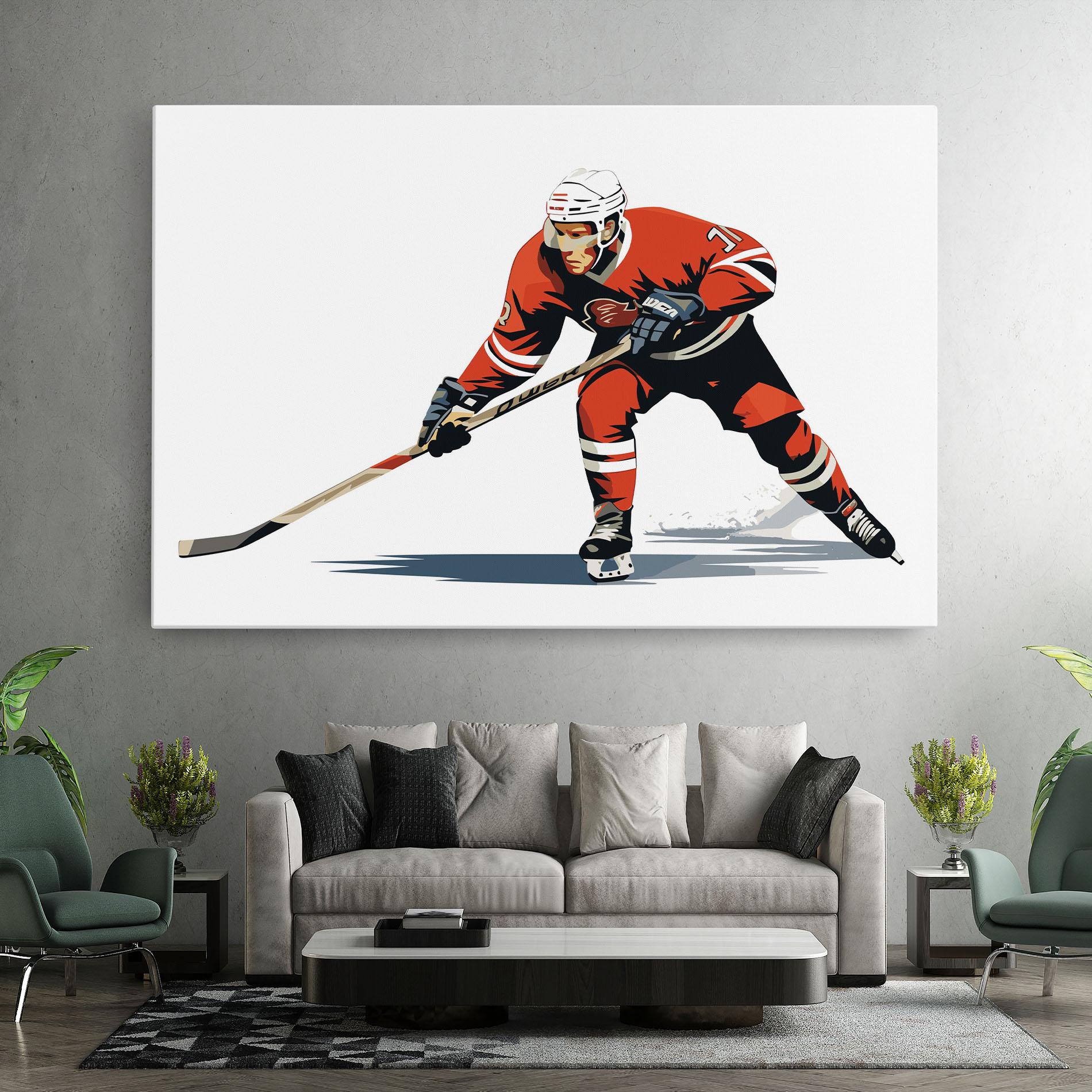 Tablou Canvas Hockey Orange Player mockup 7