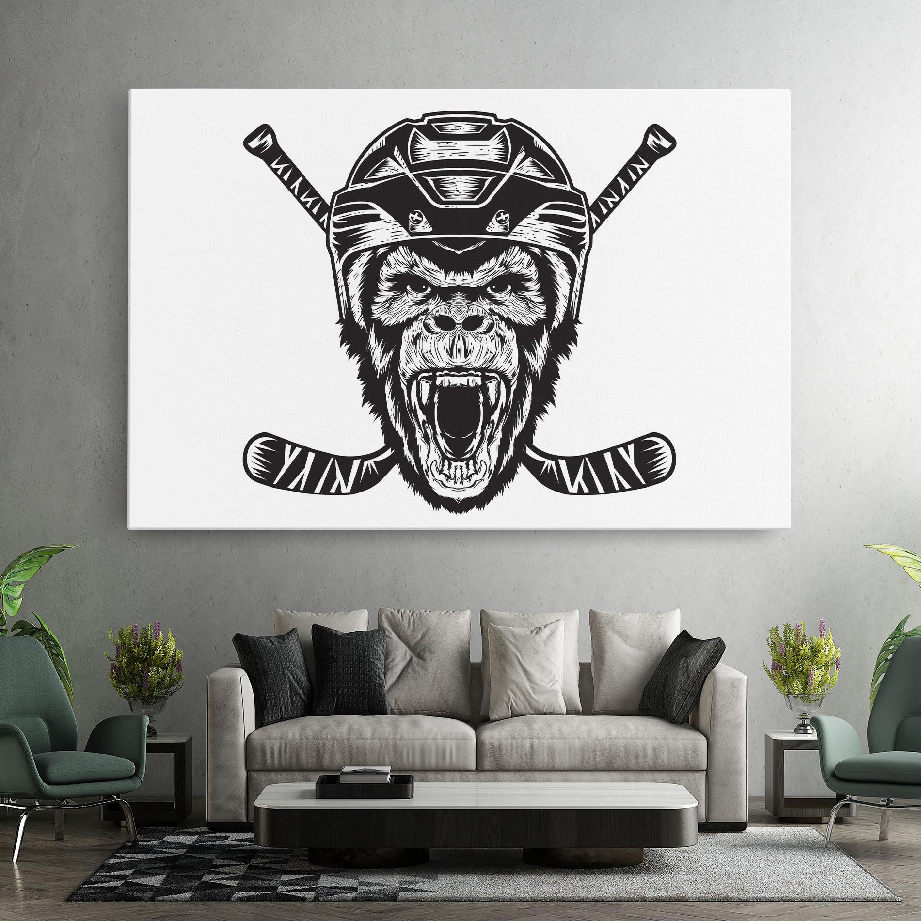 Tablou Canvas Monkey Hockey mockup 7