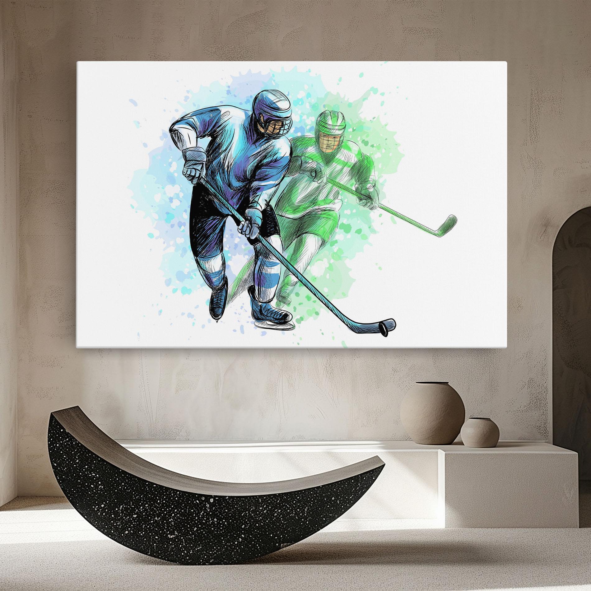 Tablou Canvas Green Blue Hockey mockup 8